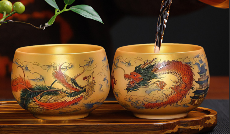 Golden Hare Fur Jianzhan Master Cup Exquisite Texture Handcrafted Oriental Tea Bowl