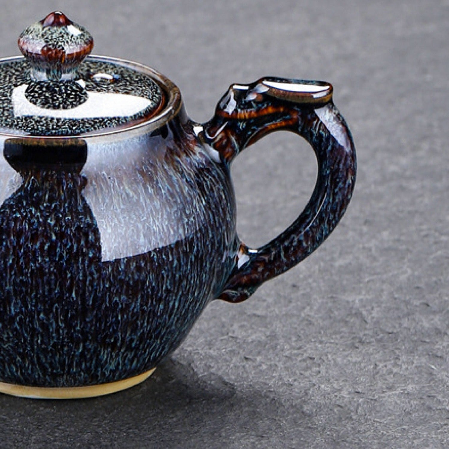 Coral Gray Beauty Kiln Change Ceramic Teapot