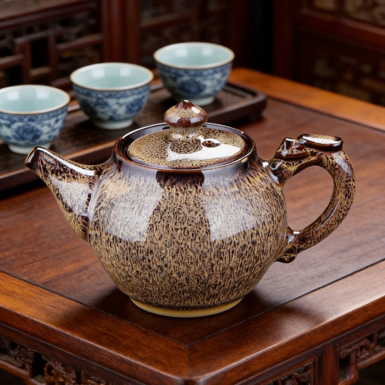 Eggplant Purple Beauty Kiln Change Ceramic Teapot