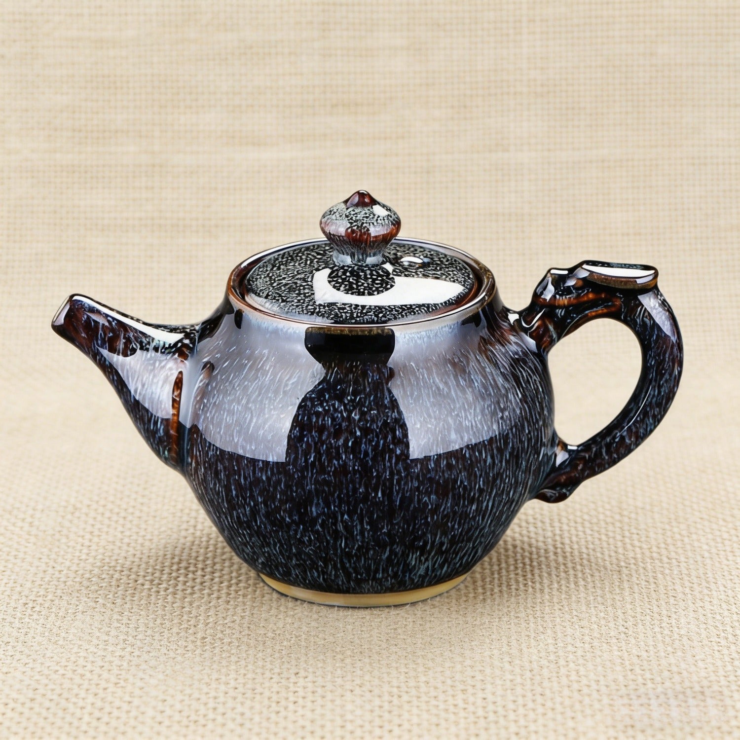Coral Gray Beauty Kiln Change Ceramic Teapot