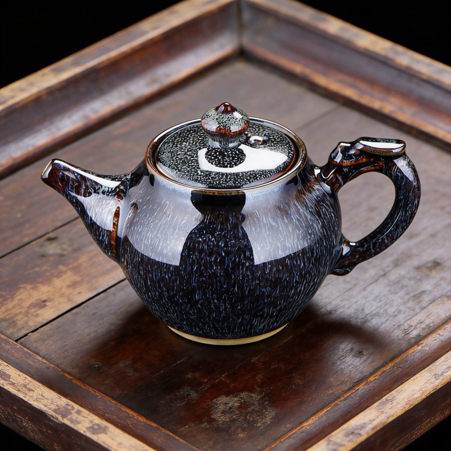 Coral Gray Beauty Kiln Change Ceramic Teapot