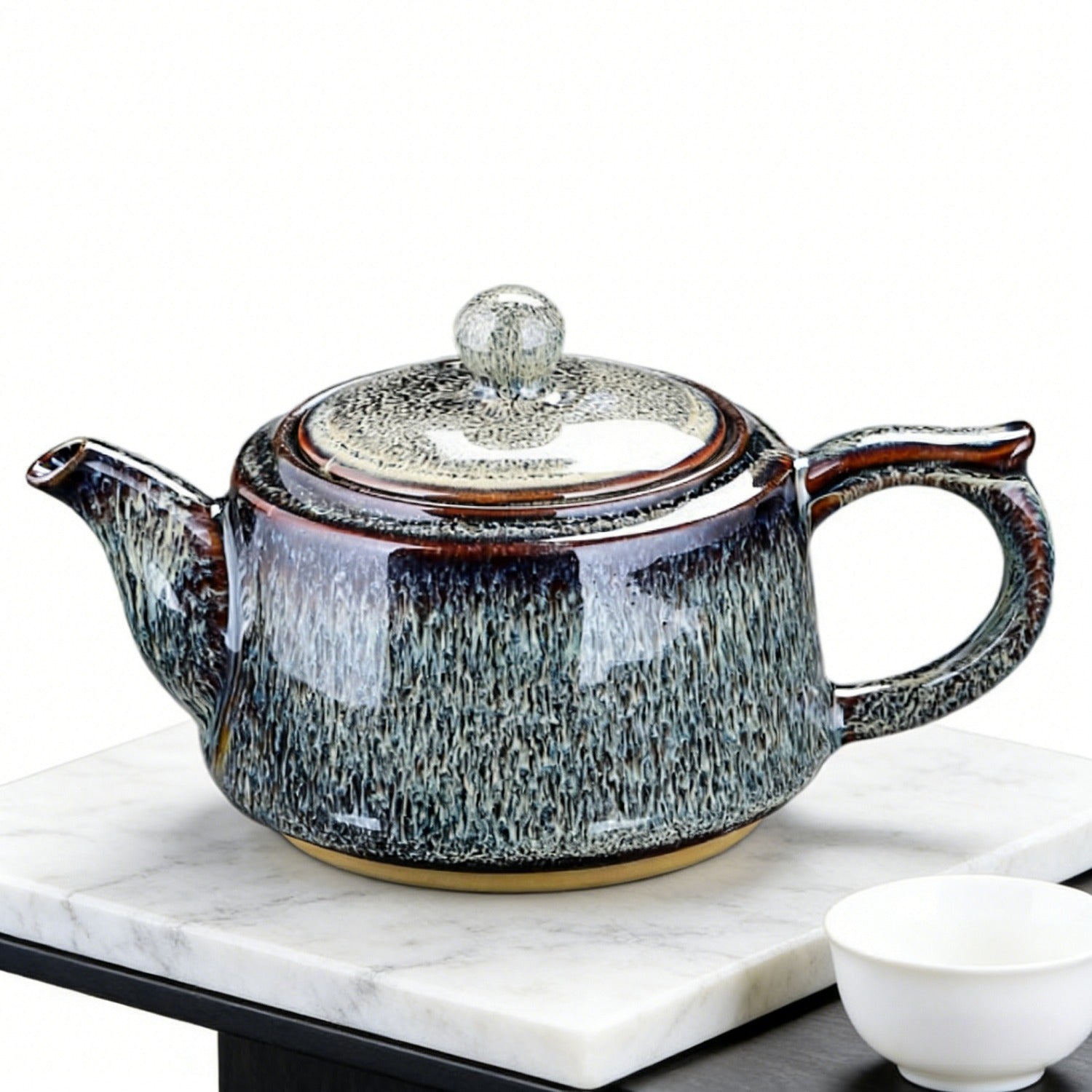 Coral Gray Kiln Change Ceramic Teapot