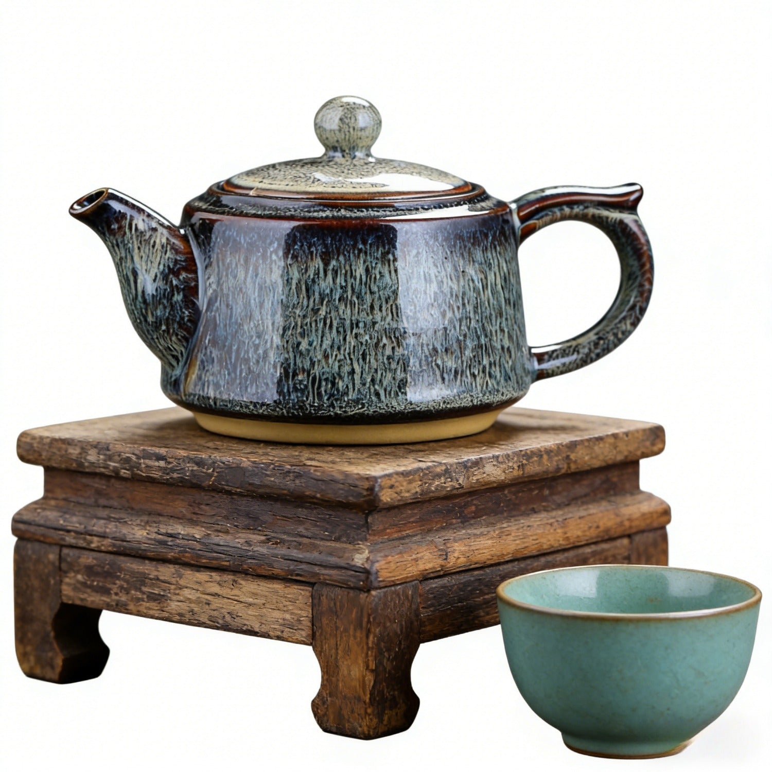 Coral Gray Kiln Change Ceramic Teapot