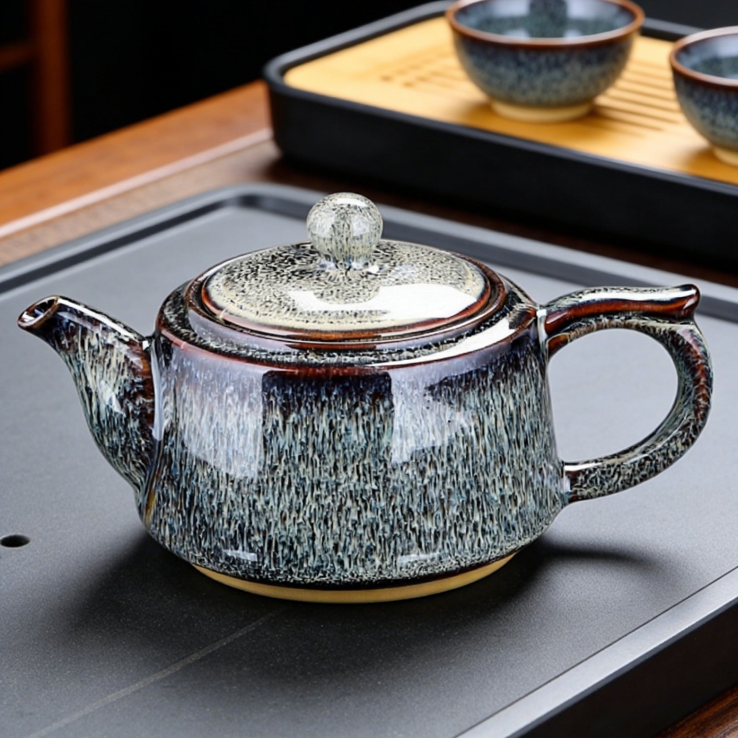 Coral Gray Kiln Change Ceramic Teapot