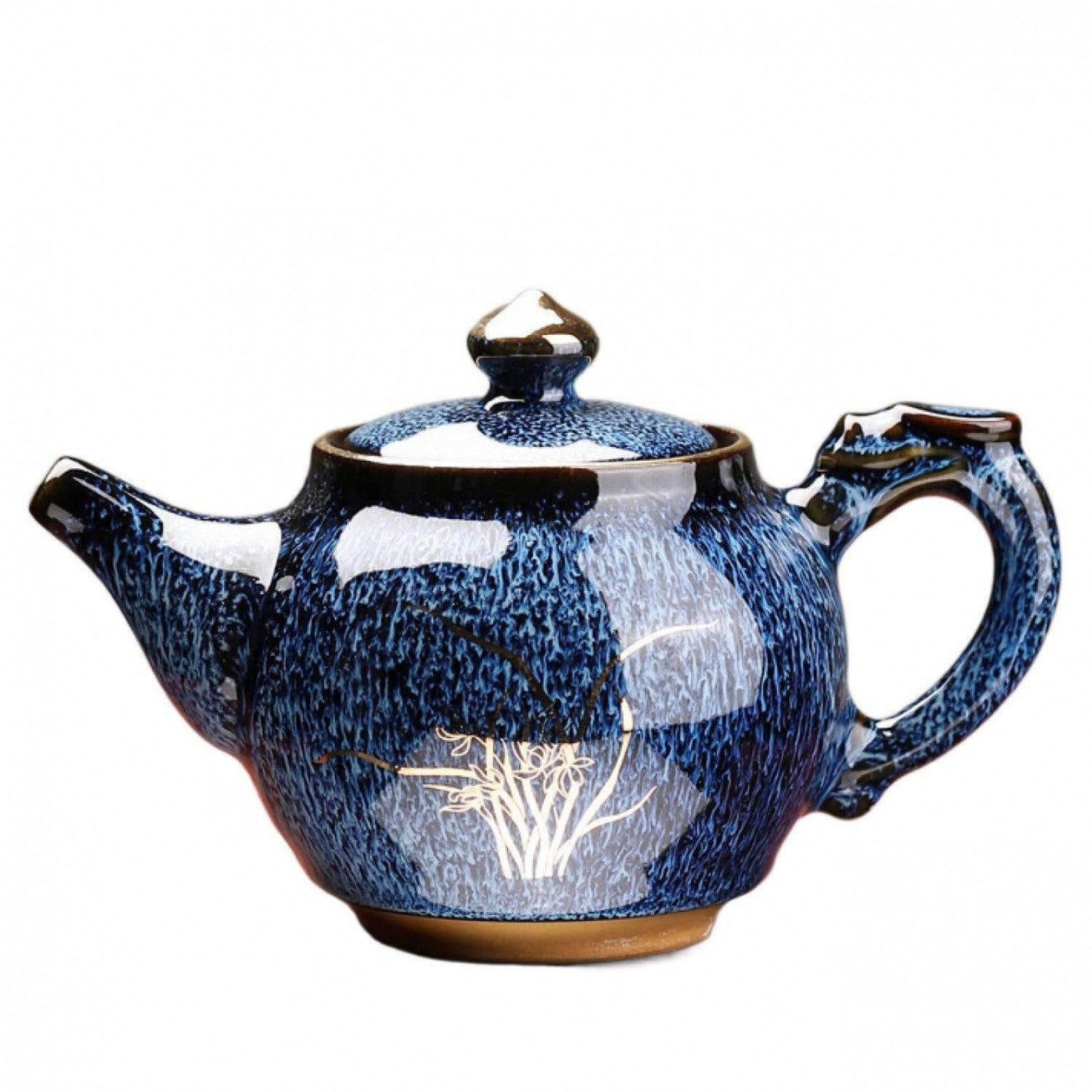 Jun Blue Gold Painted Kiln Change Ceramic Teapot