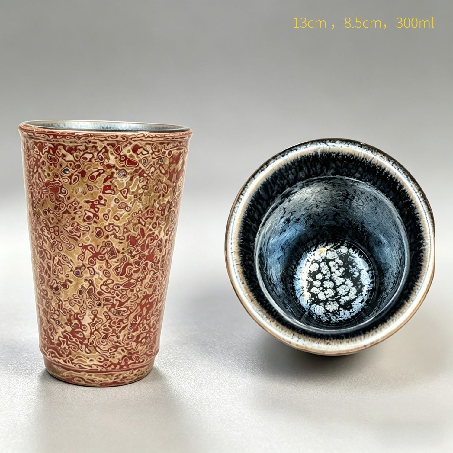 Azalea Red Lacquer Tenmoku Beer Cup 300ml