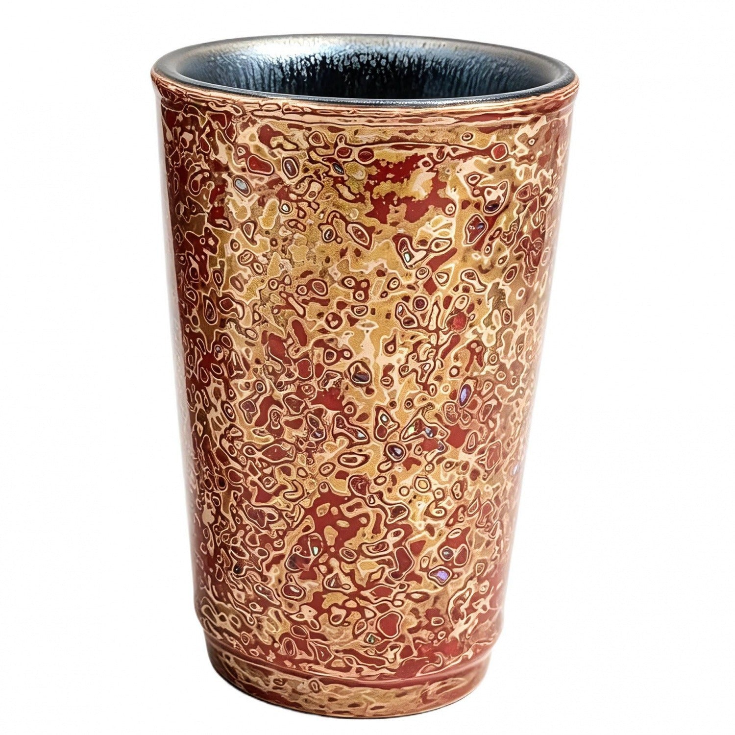 Azalea Red Lacquer Tenmoku Beer Cup 300ml