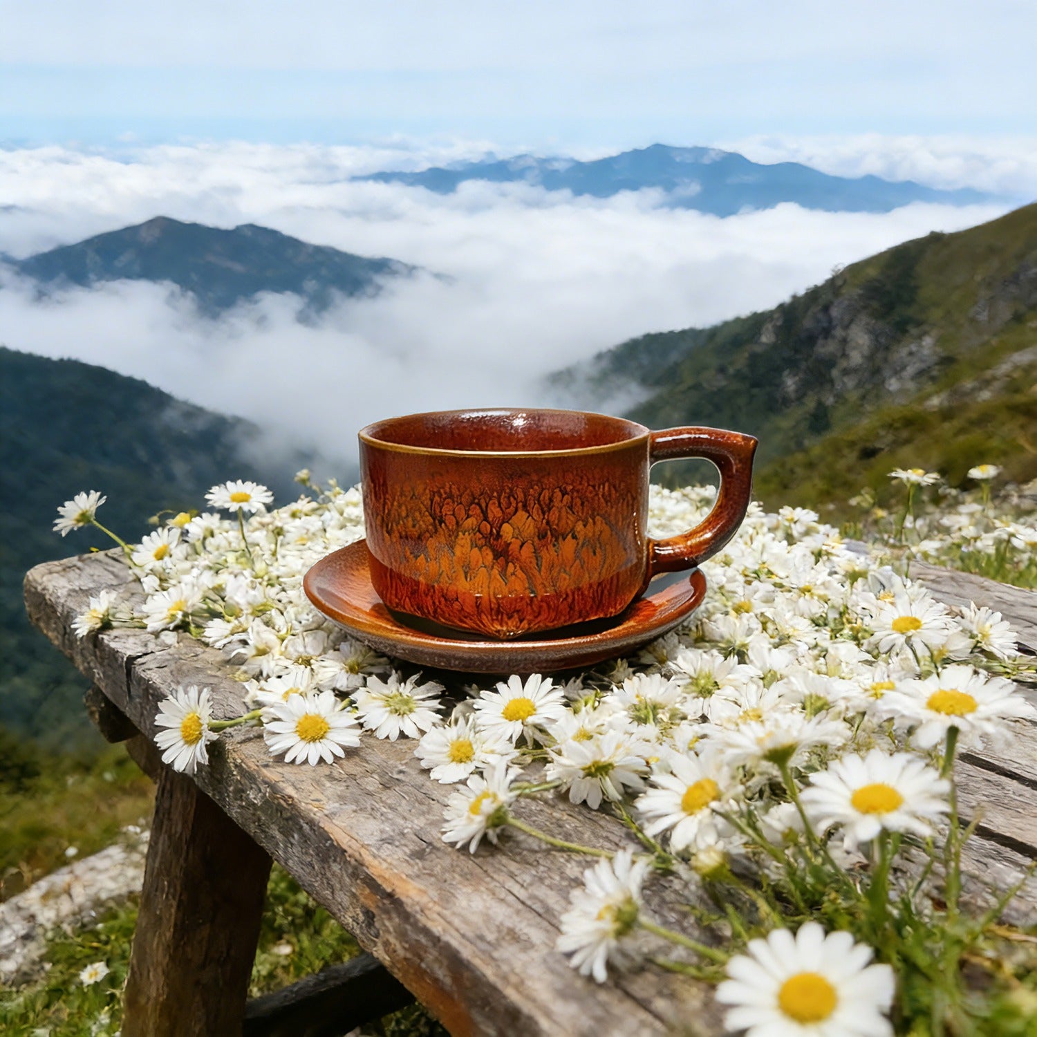 Partridge Red Jian Zhan Tenmoku Coffee Cup Handmade Ceramic Mug