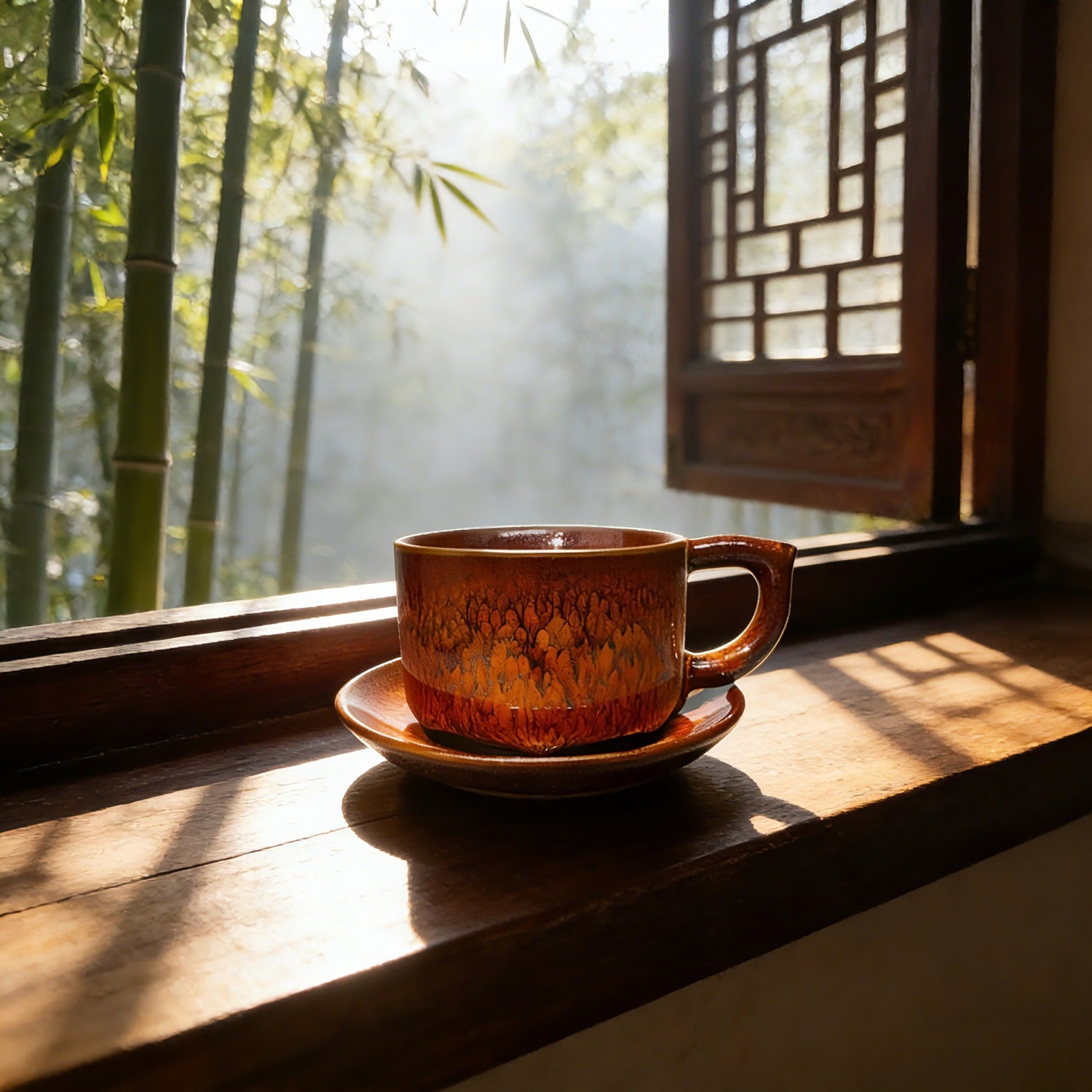 Partridge Red Jian Zhan Tenmoku Coffee Cup Handmade Ceramic Mug
