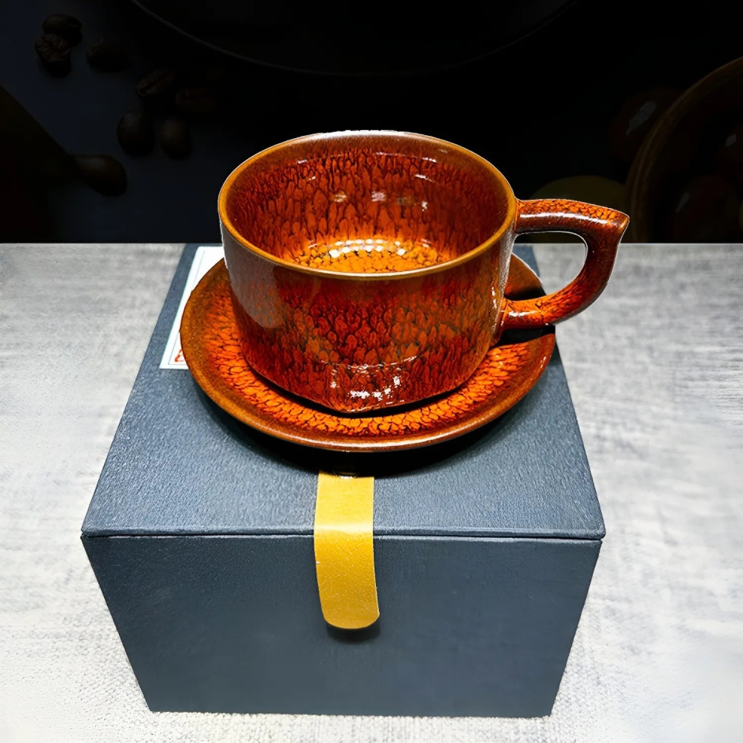 Partridge Red Jian Zhan Tenmoku Coffee Cup Handmade Ceramic Mug