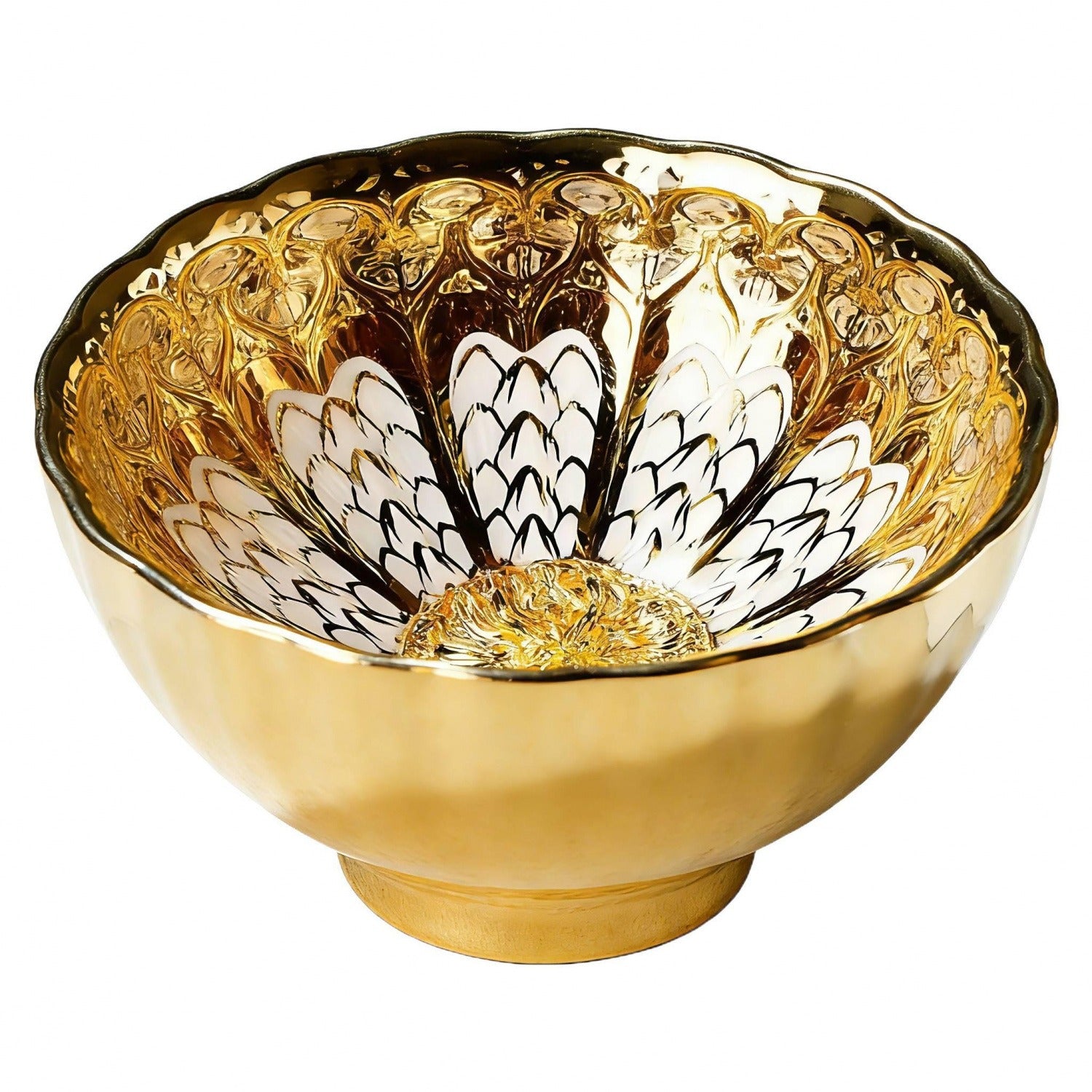 Golden Dragon Scale Tenmoku Silver Inlaid Master Cup