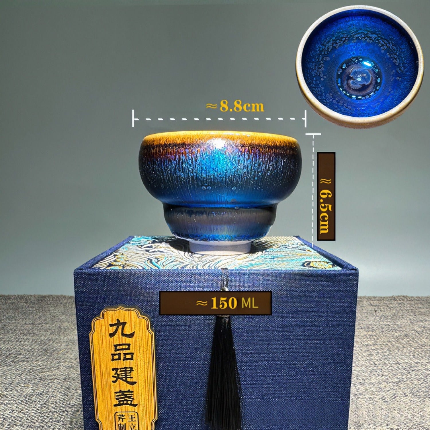 Handmade Fortune Gourd Jian Ware Wood Fired Master Cup
