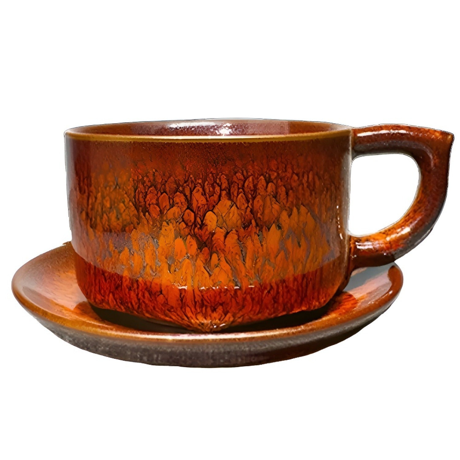 Partridge Red Jian Zhan Tenmoku Coffee Cup Handmade Ceramic Mug
