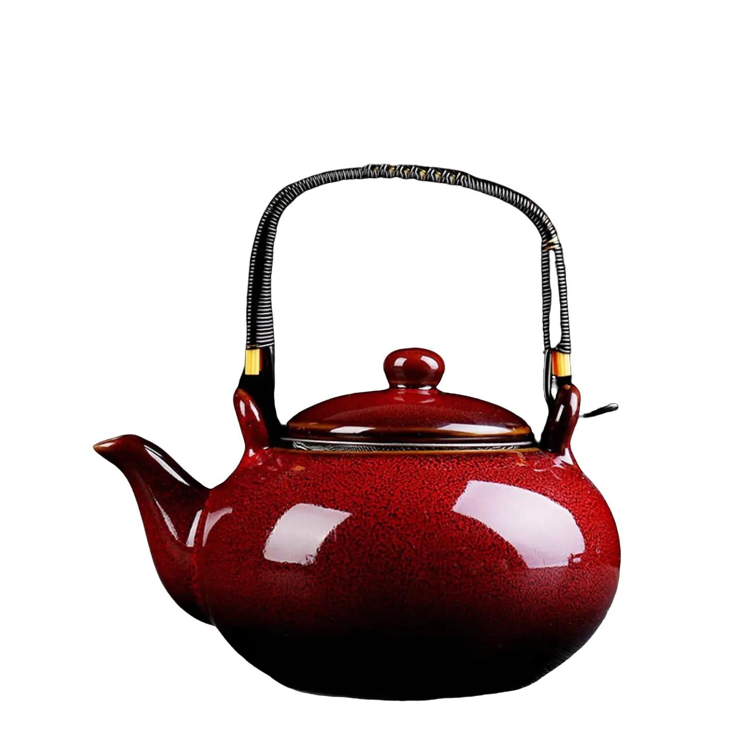 Red Kiln Change Jian Zhan Teapot 750ml Handle