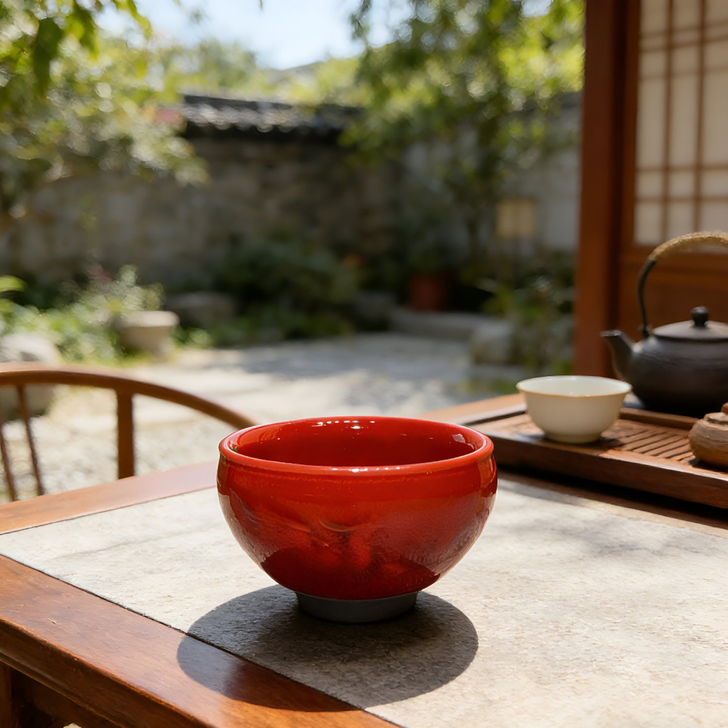 Ox Blood Red Dragon Phoenix Jian Ware Master Cup