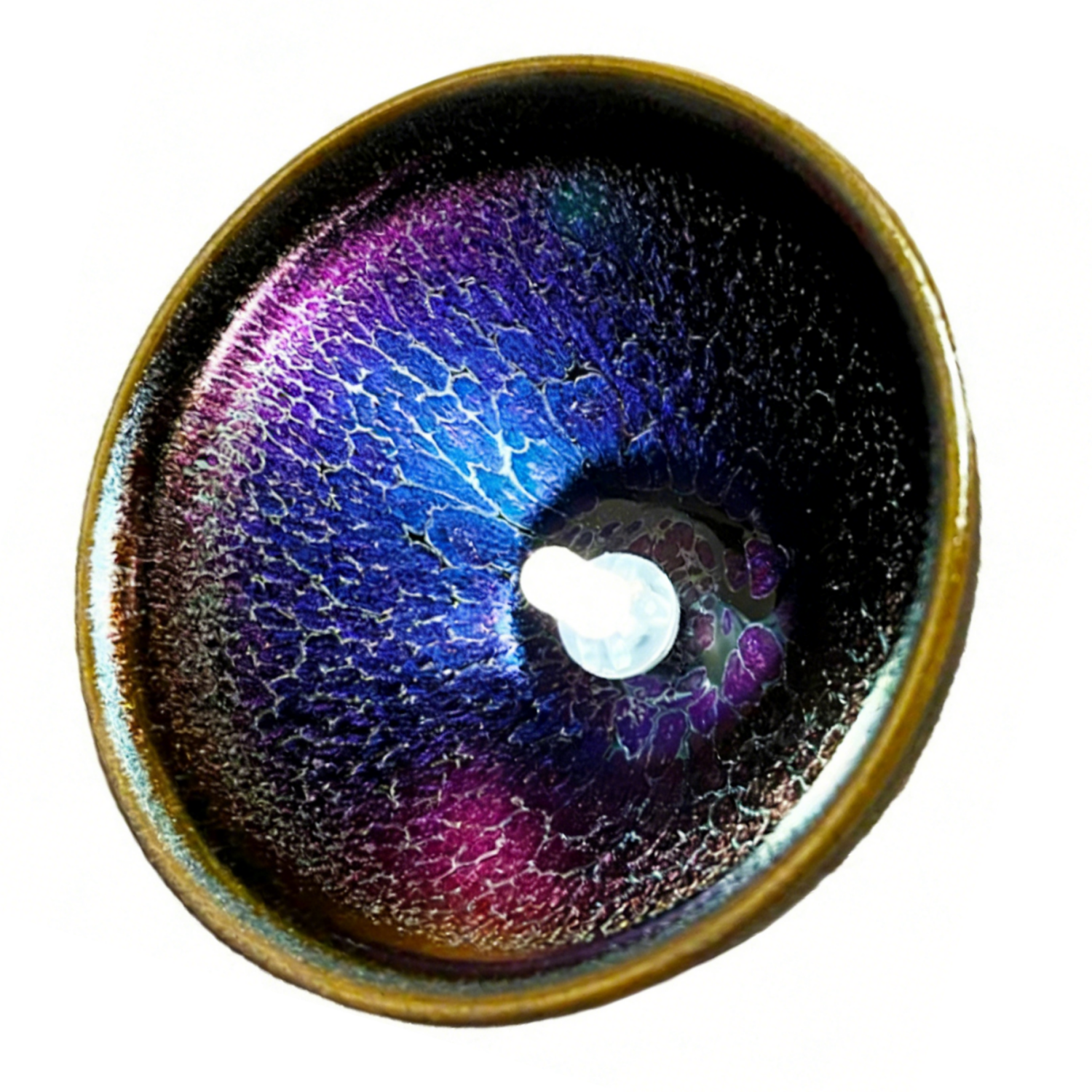 Blooming Fortune Oil-Drop Tenmoku Iron Body Tea Cup