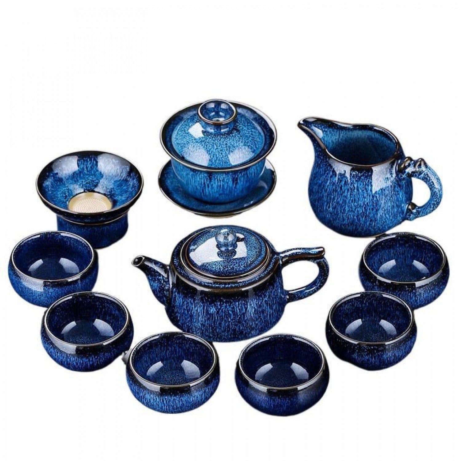 Jun Blue Kiln 10Pcs Beauty Tea Set Gift