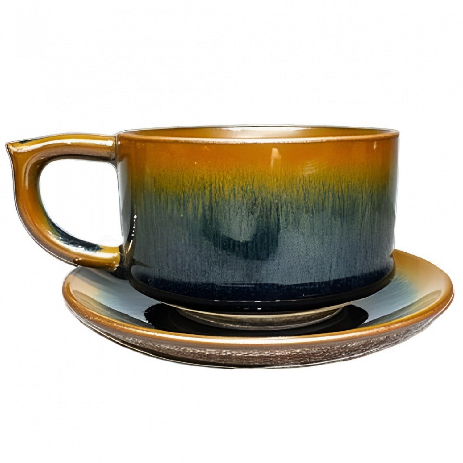 Blue-Black Hare’s Fur Jian Zhan Tenmoku Coffee Cup Handmade