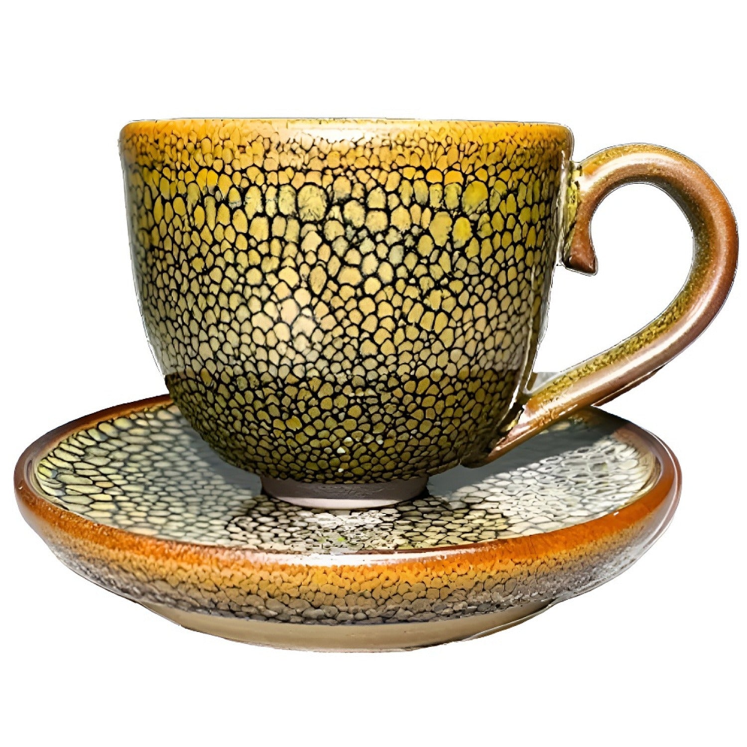 Partridge Gold Jian Zhan Tenmoku Coffee Cup Handmade Ceramic Mug