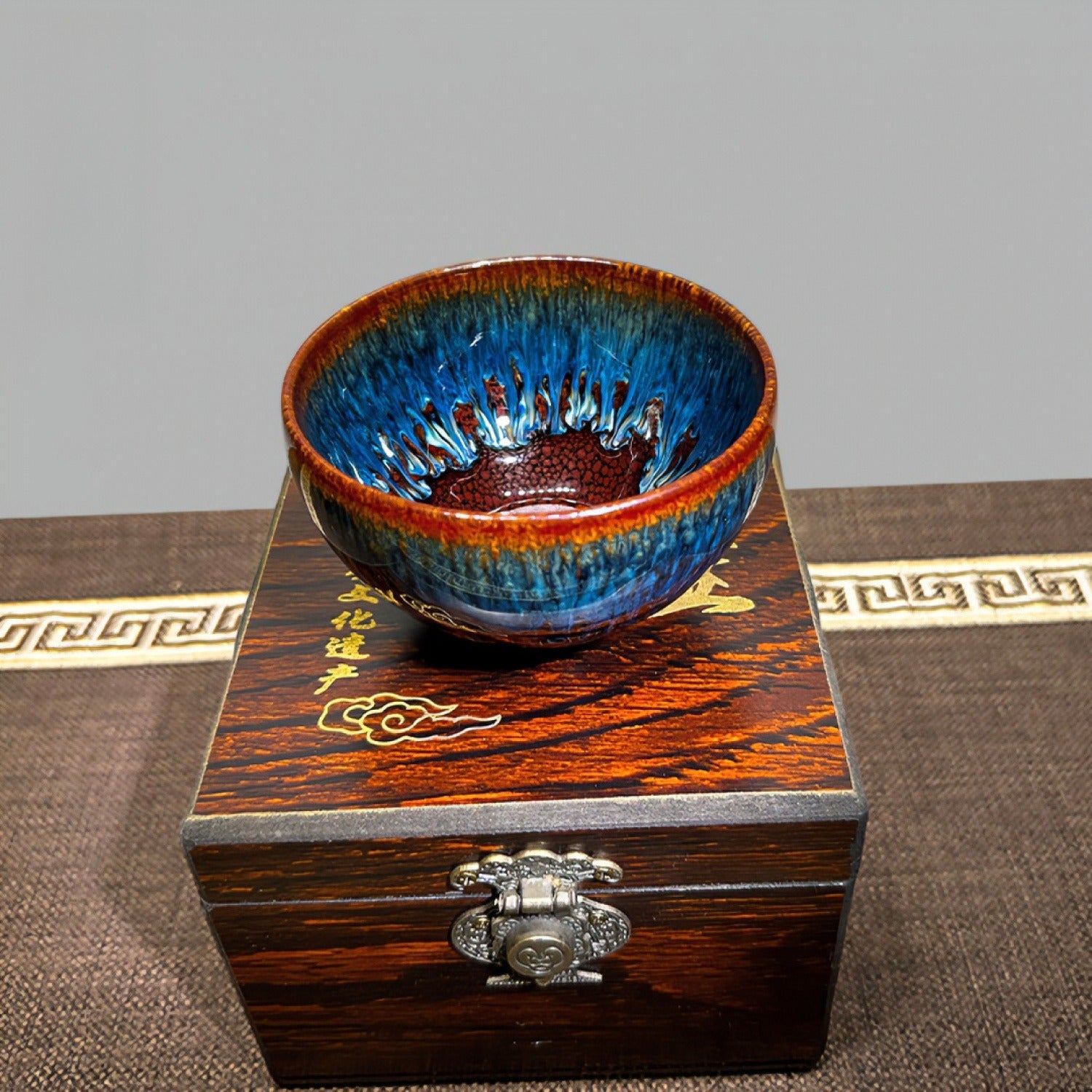 Handmade Coiled Dragon Tenmoku Master Tea Cup