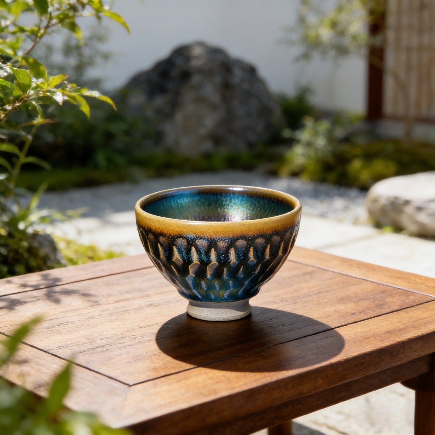 Handmade Carved Inlet Jian Ware Wood Fired Master Cup