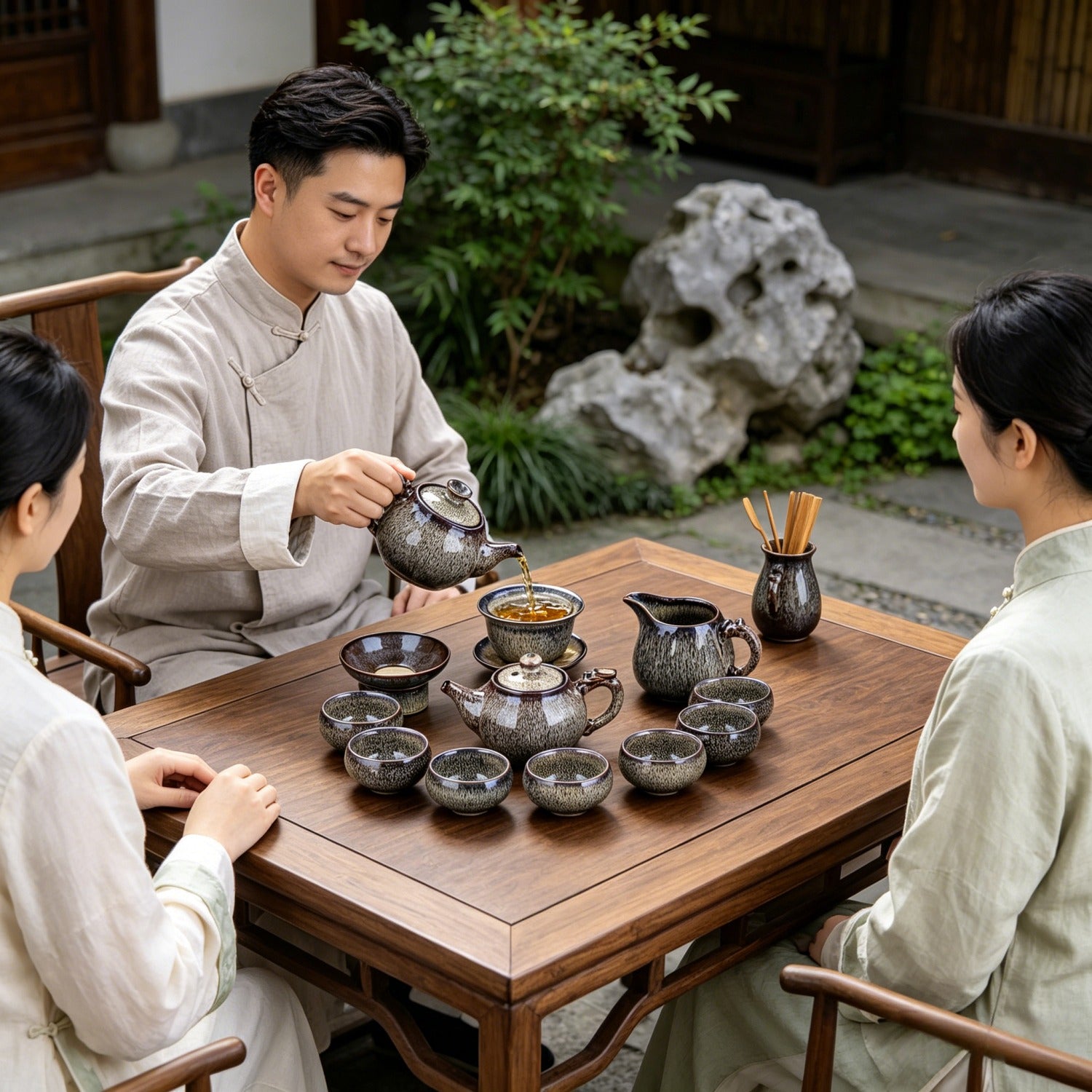 Purple Kiln Change 10pcs Gongfu Tea Set Gift