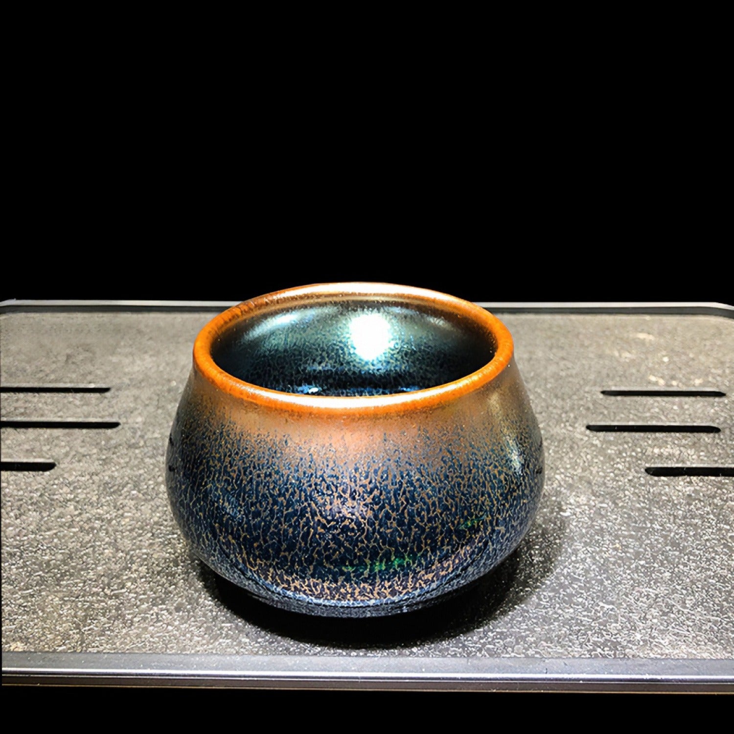 Buddha Belly Wood-Fired Blue Kirin Tenmoku Cup