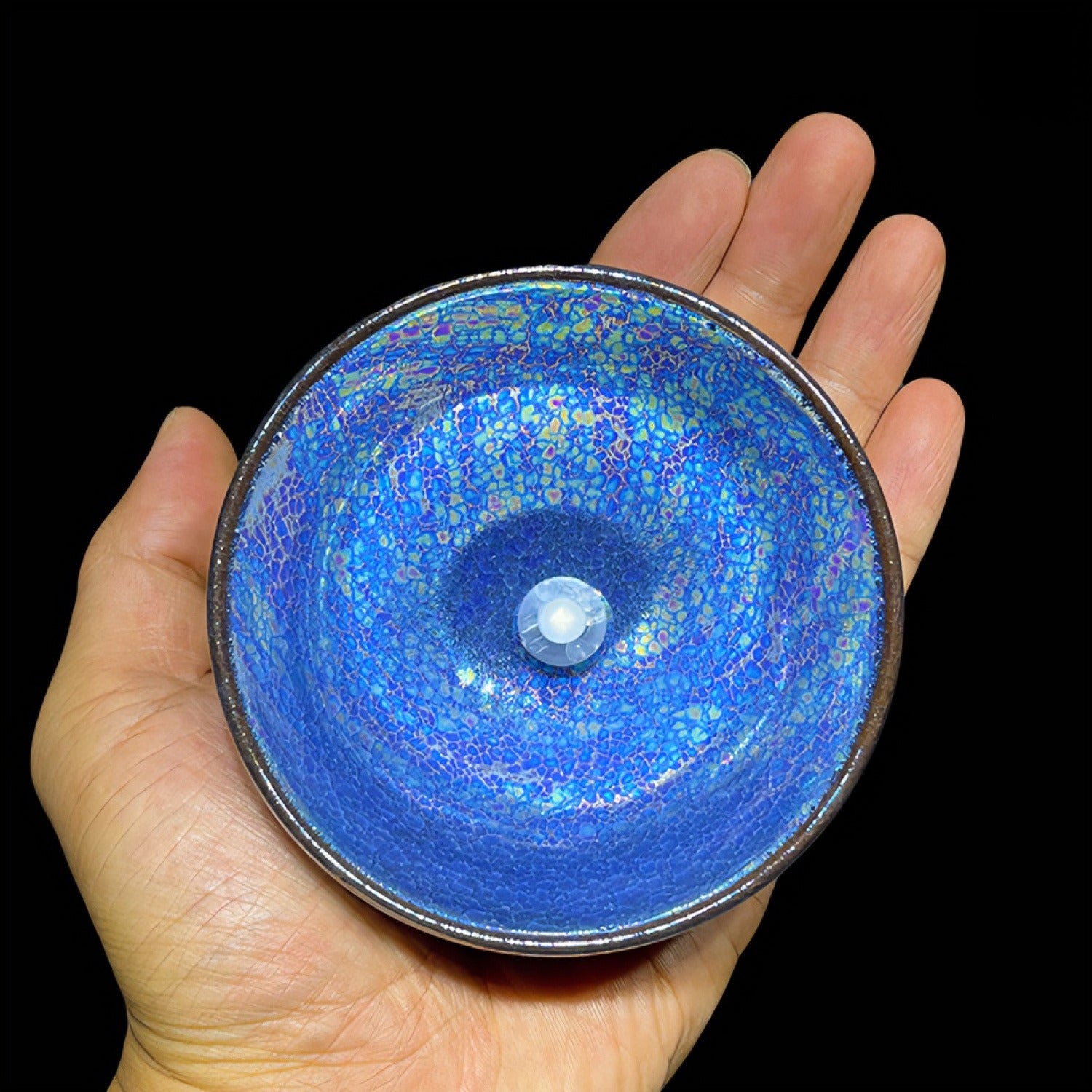 Colorful Blue Ice Tenmoku Jian Ware Master Cup