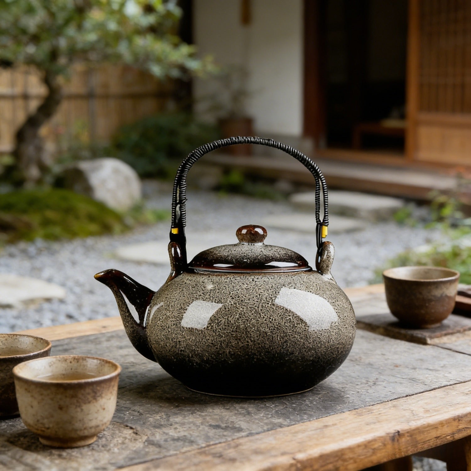 White Kiln Change Jian Zhan Teapot 750ml Handle