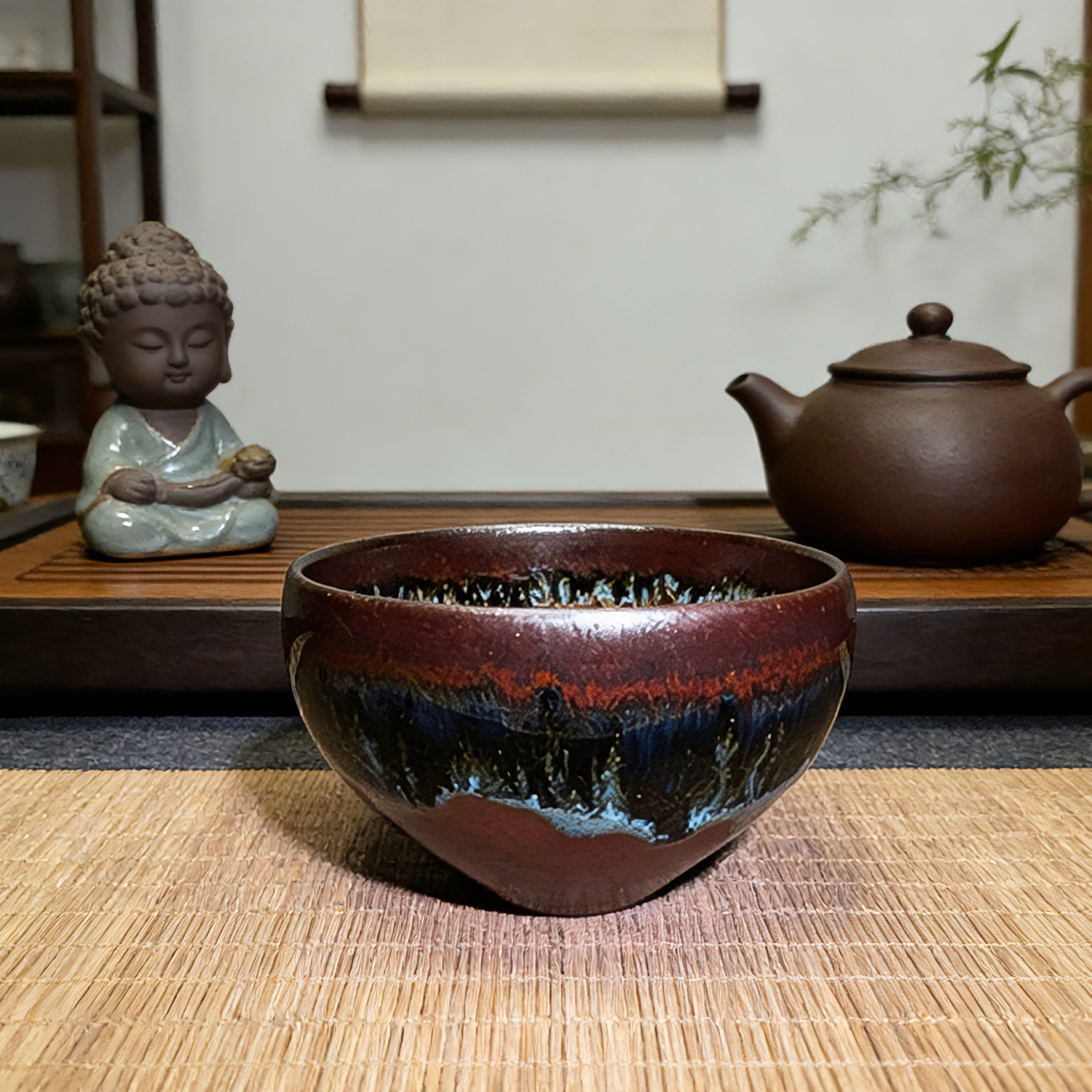 Blue Ocean Incense Burner Master Tea Cup Gift Box