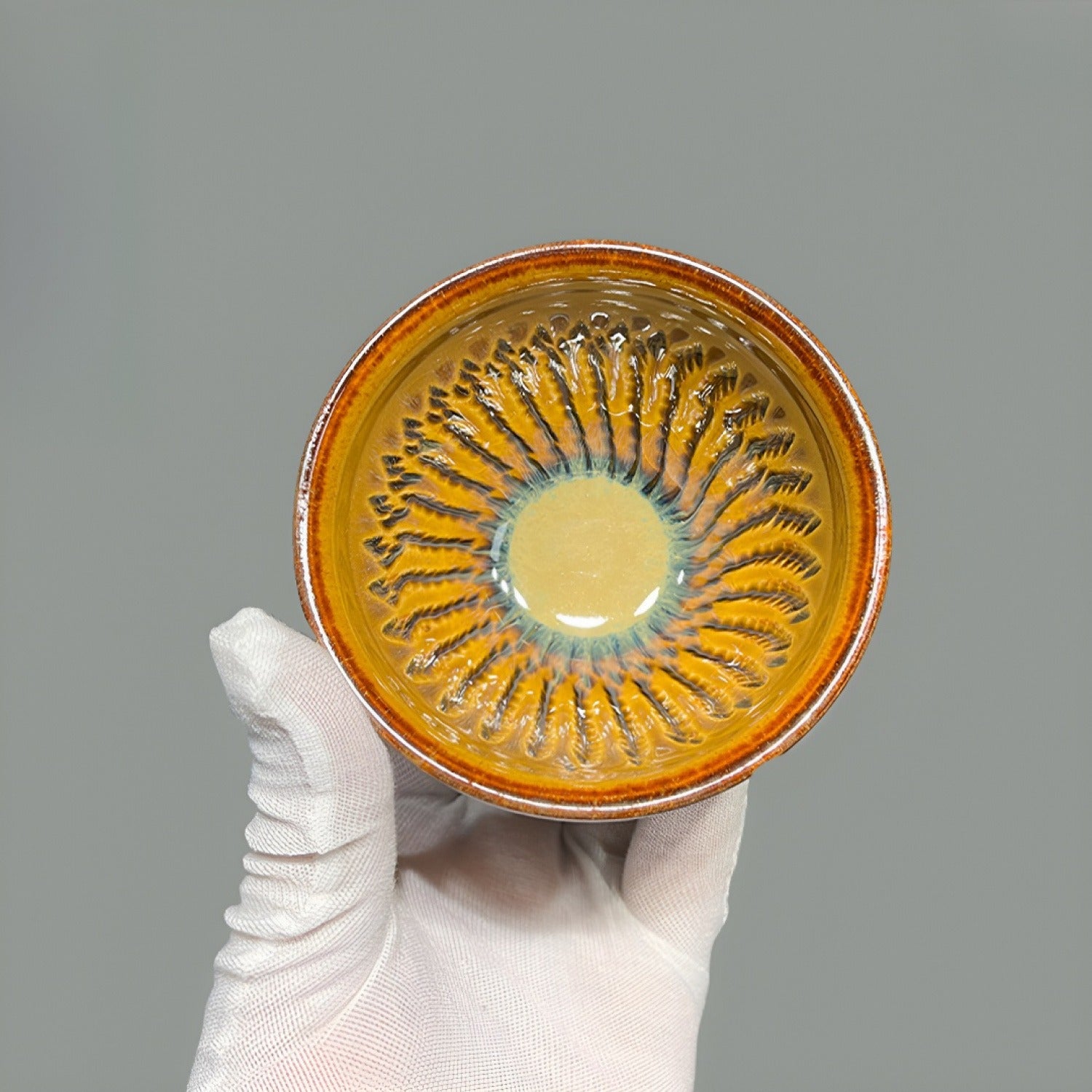 Master Grade Carved Ribbed Jian Ware Tea Cup