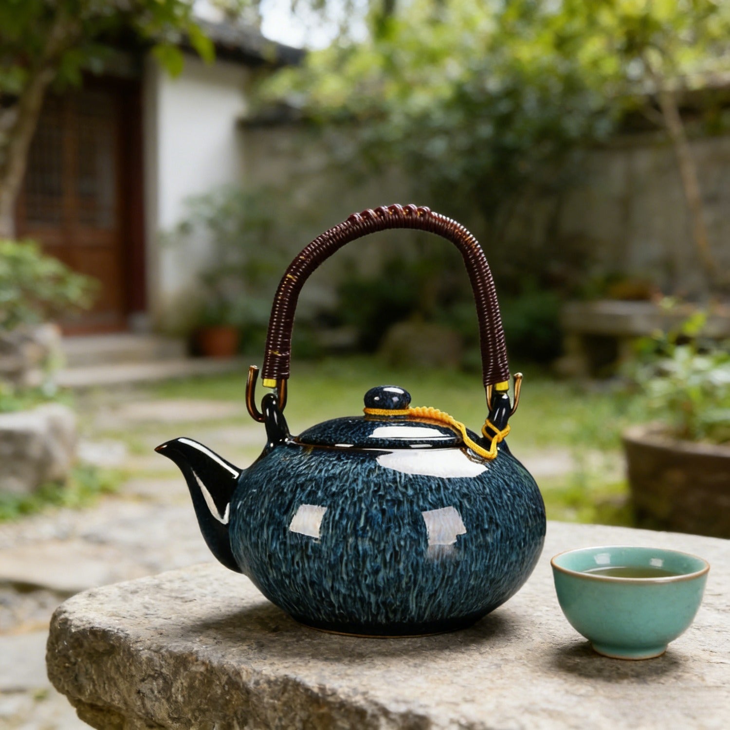 Blue Kiln Change Jian Zhan Teapot 750ml Handle