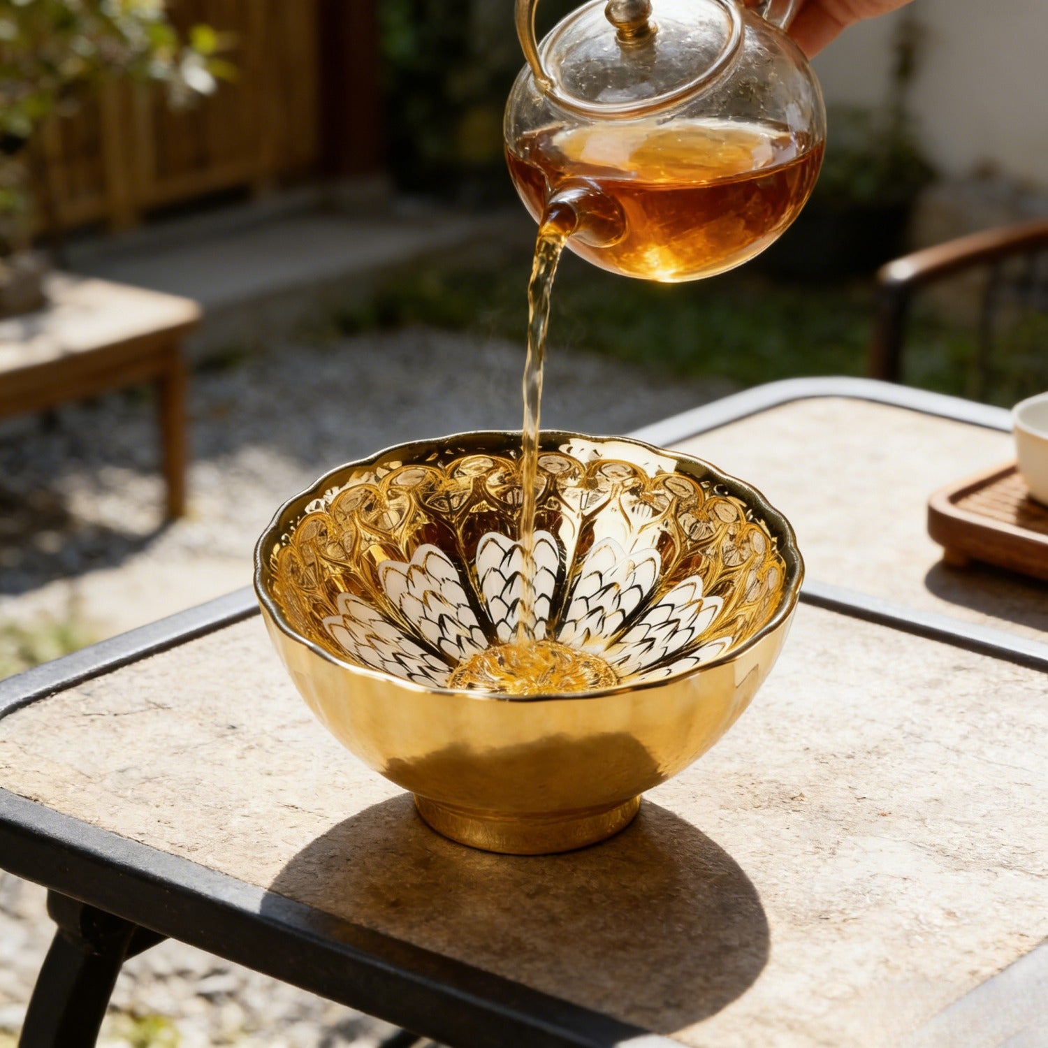 Golden Dragon Scale Tenmoku Silver Inlaid Master Cup