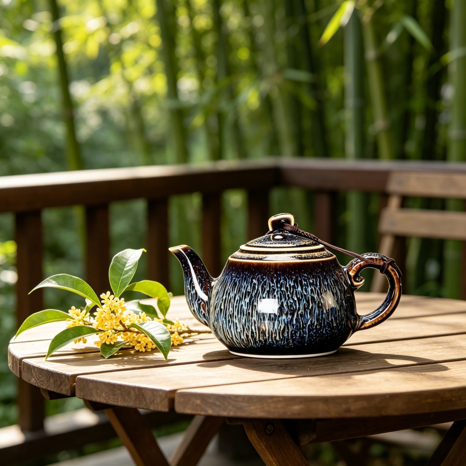 No.8 Tenmoku Teapot 330ml Jingdezhen Ceramic