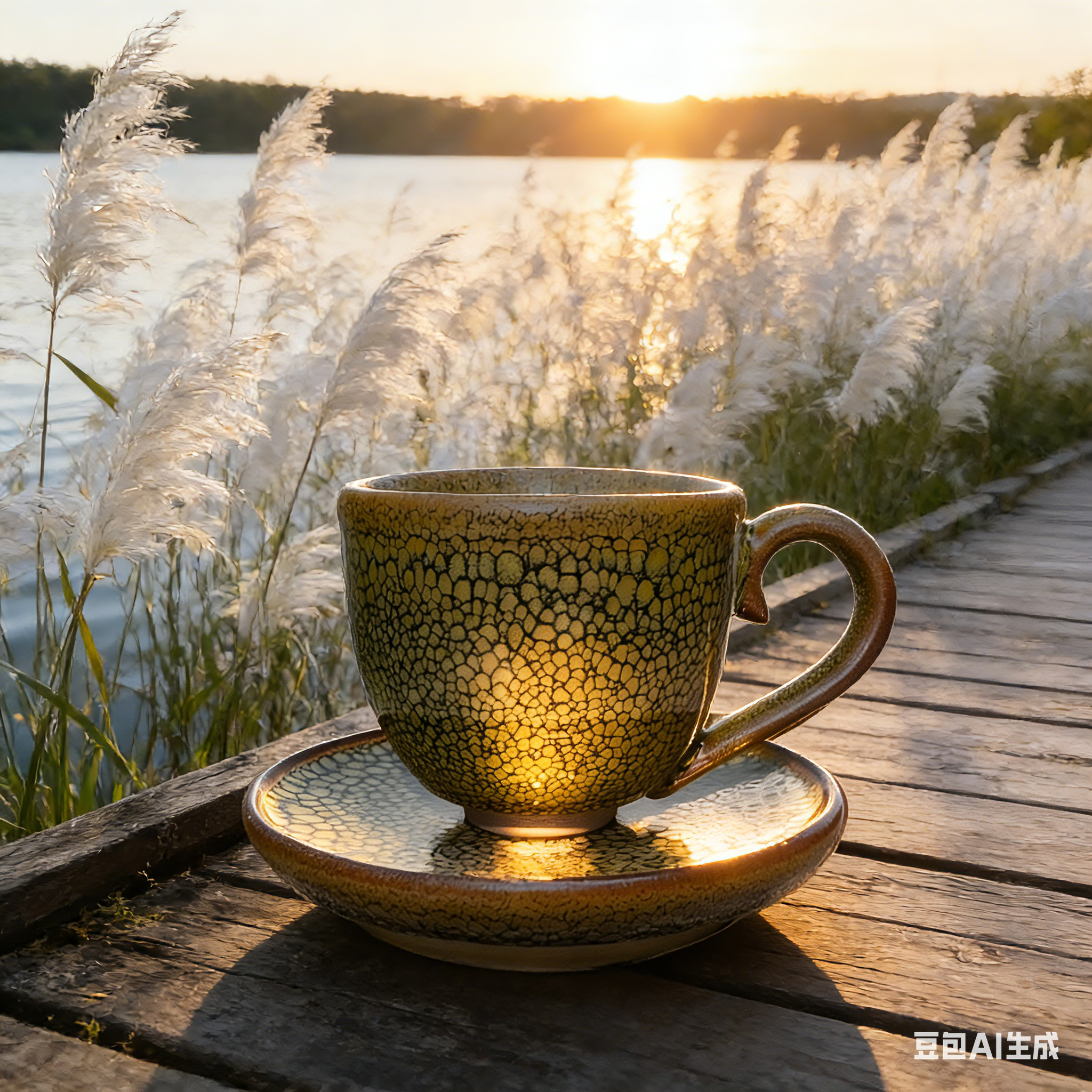 Partridge Gold Jian Zhan Tenmoku Coffee Cup Handmade Ceramic Mug