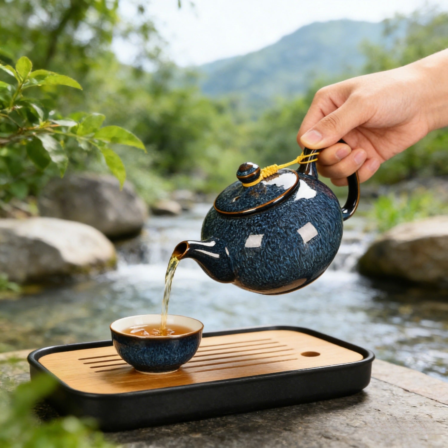 Large Kiln Change Jian Zhan Teapot 750ml Ceramic