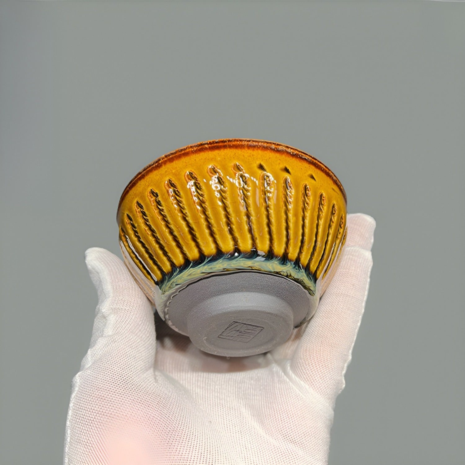 Master Grade Carved Ribbed Jian Ware Tea Cup