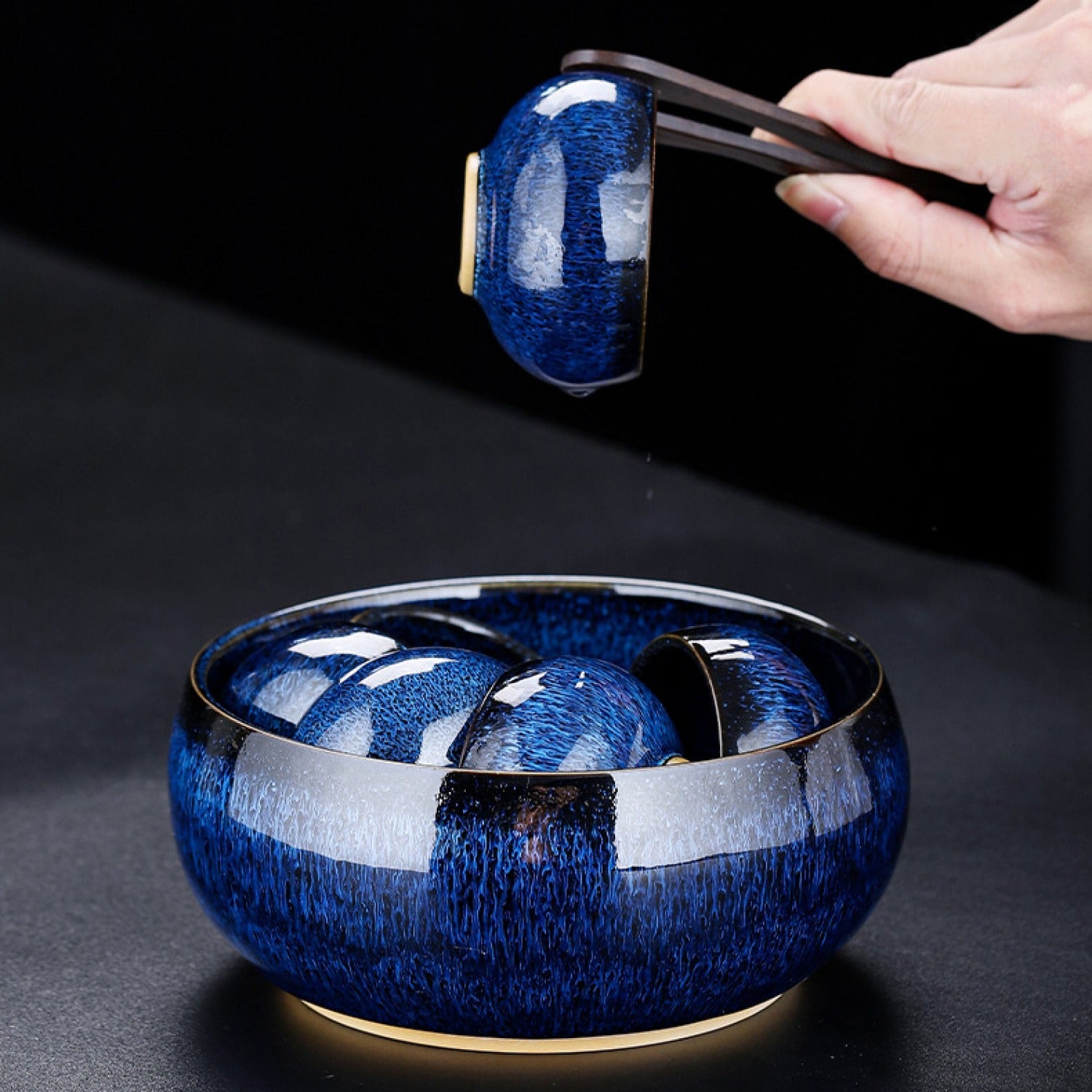 Jun Blue Kiln 10Pcs Tea Set Gift Box