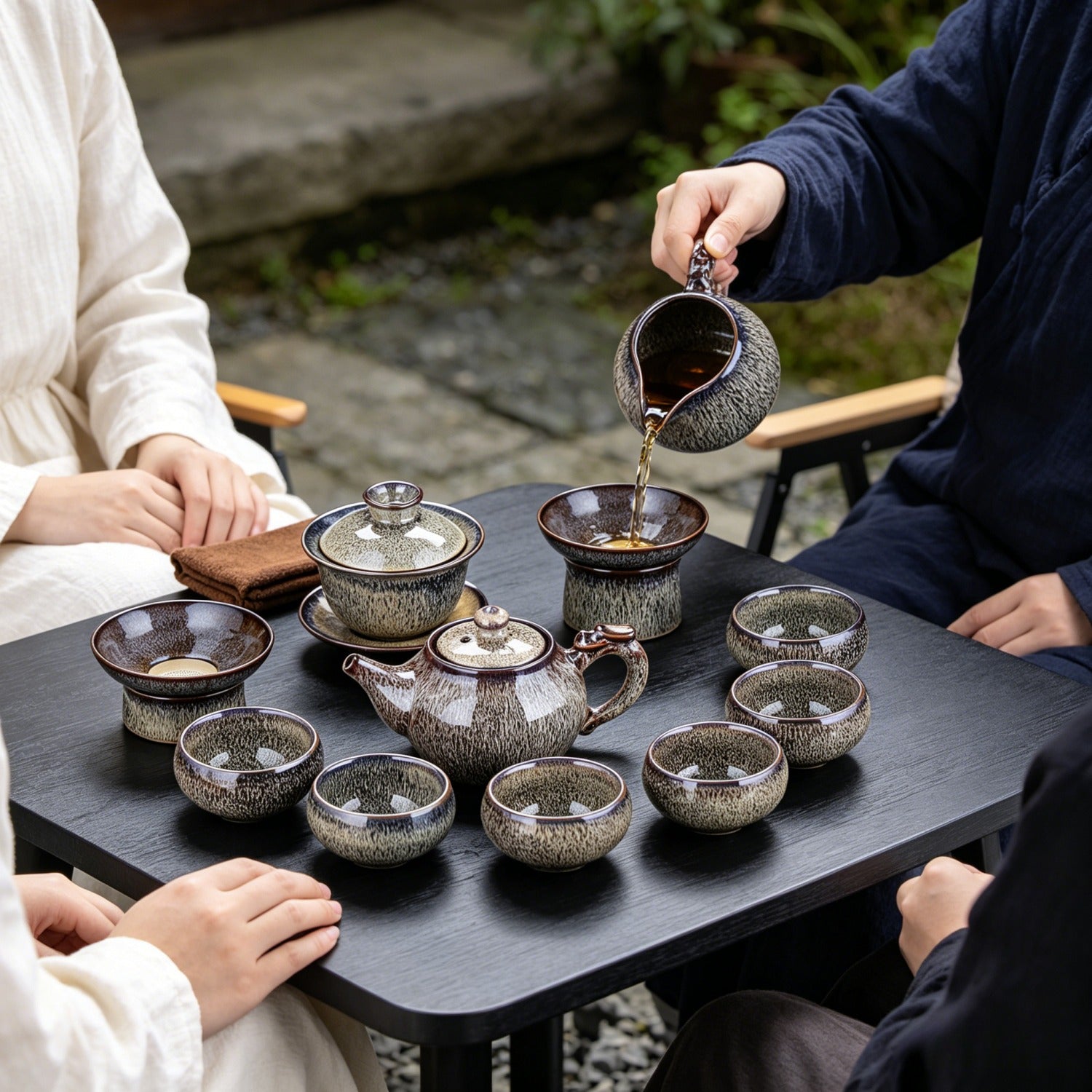 Purple Kiln Change 10pcs Gongfu Tea Set Gift