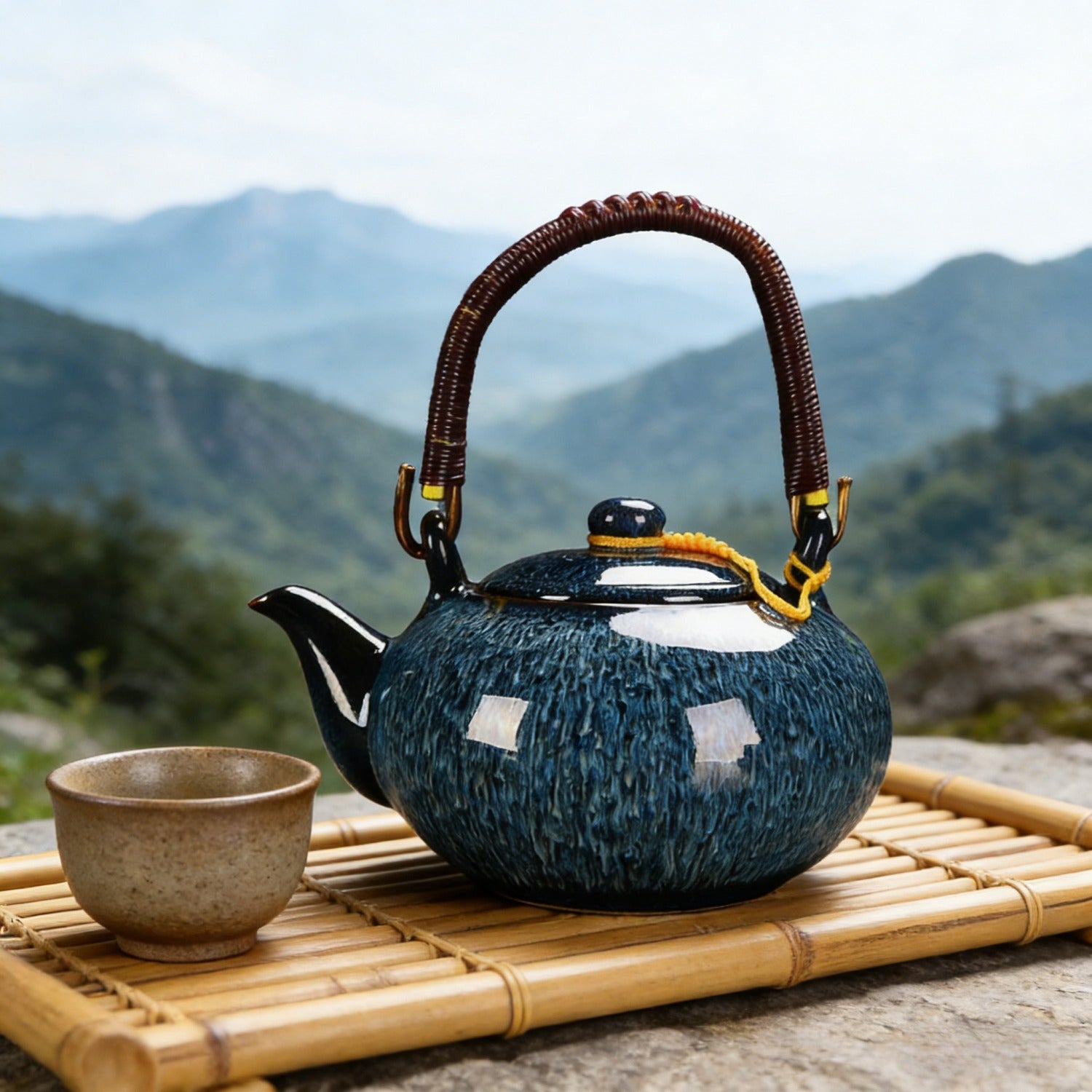Blue Kiln Change Jian Zhan Teapot 750ml Handle
