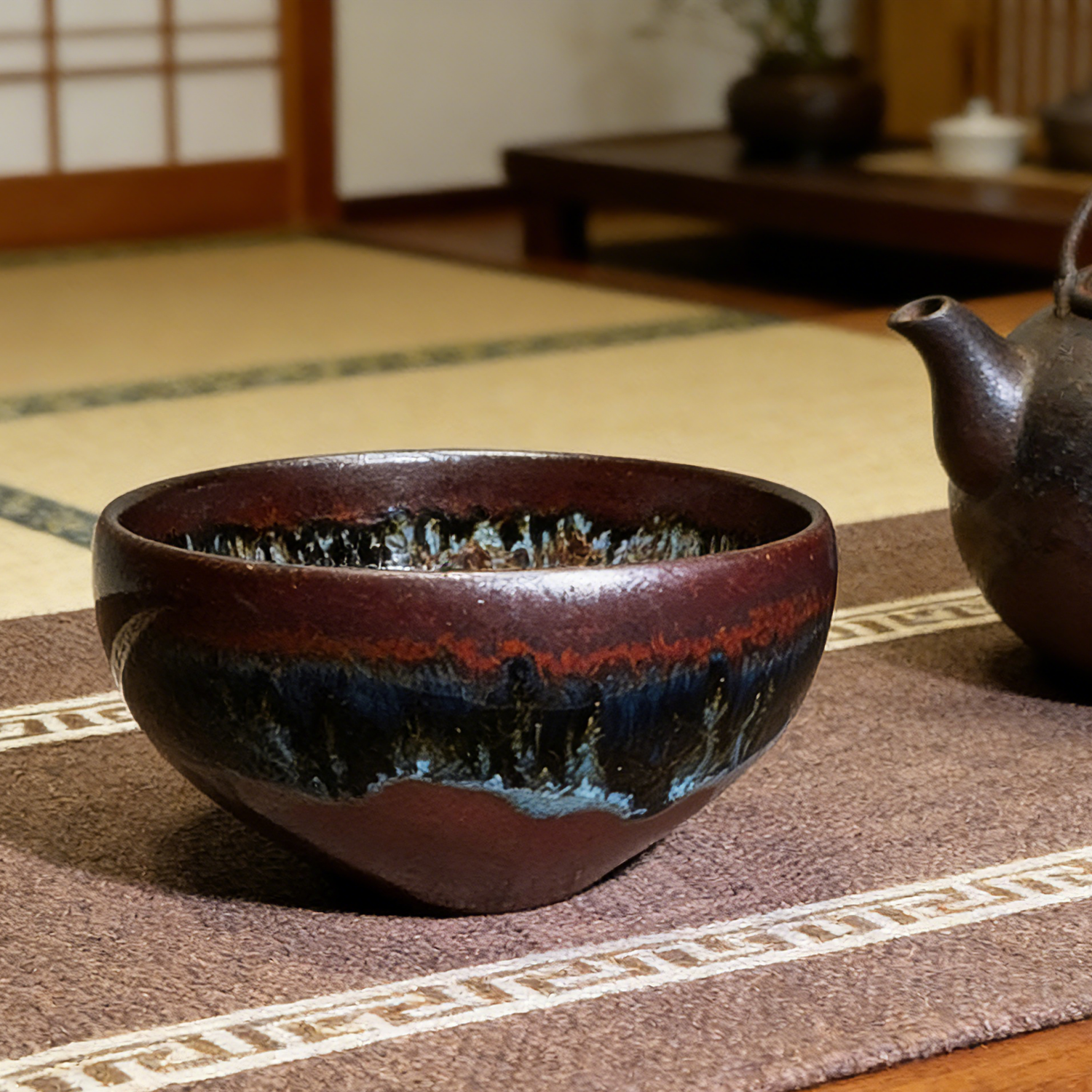 Blue Ocean Incense Burner Master Tea Cup Gift Box
