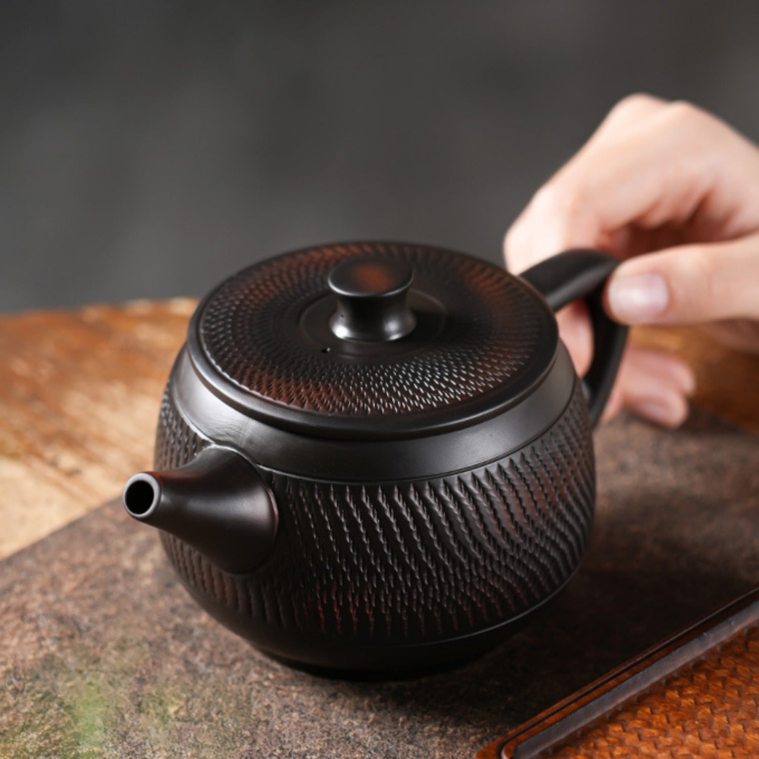 Handmade Purple Pottery Hanwa Gongfu Teapot