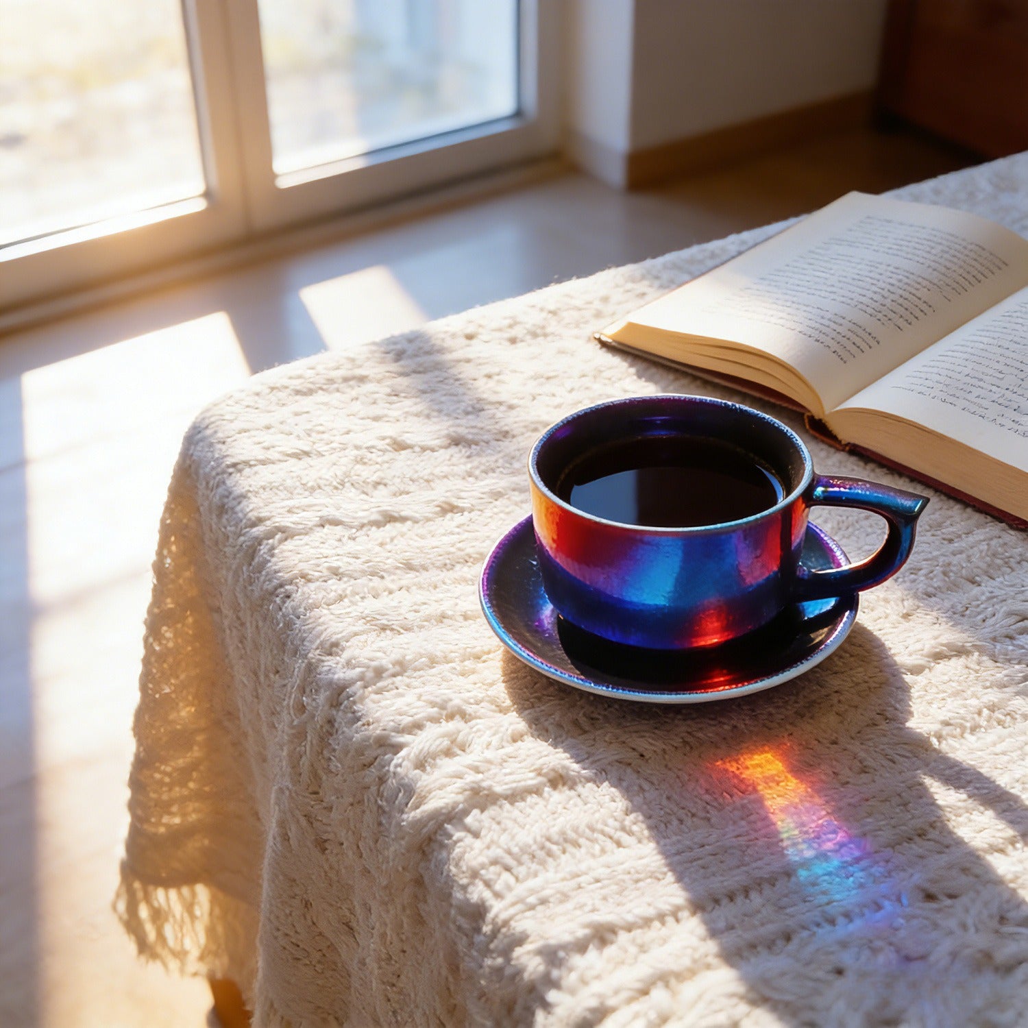 Dark Nebula Glow Jian Zhan Tenmoku Coffee Cup Handmade Ceramic