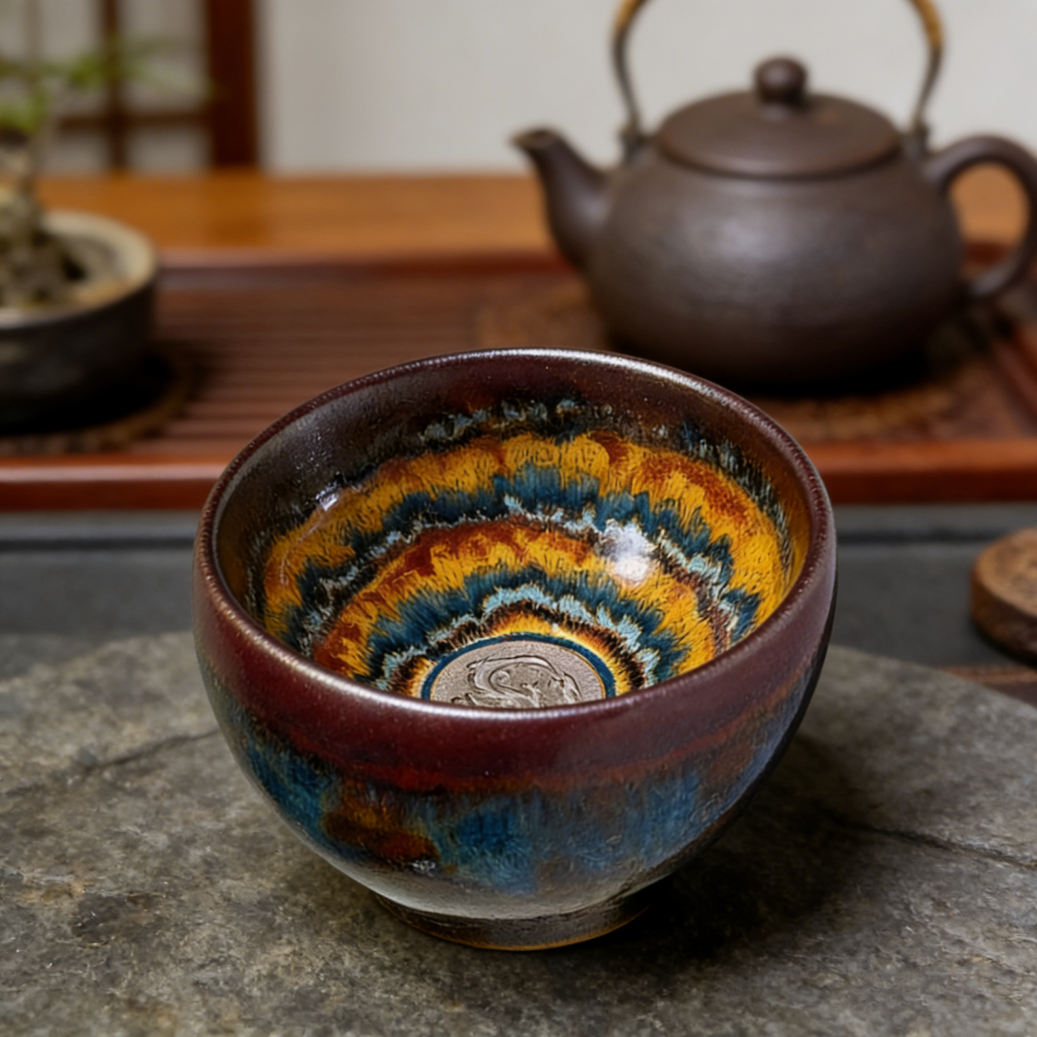 Master Craft Green Dragon Bowl Master Tea Cup