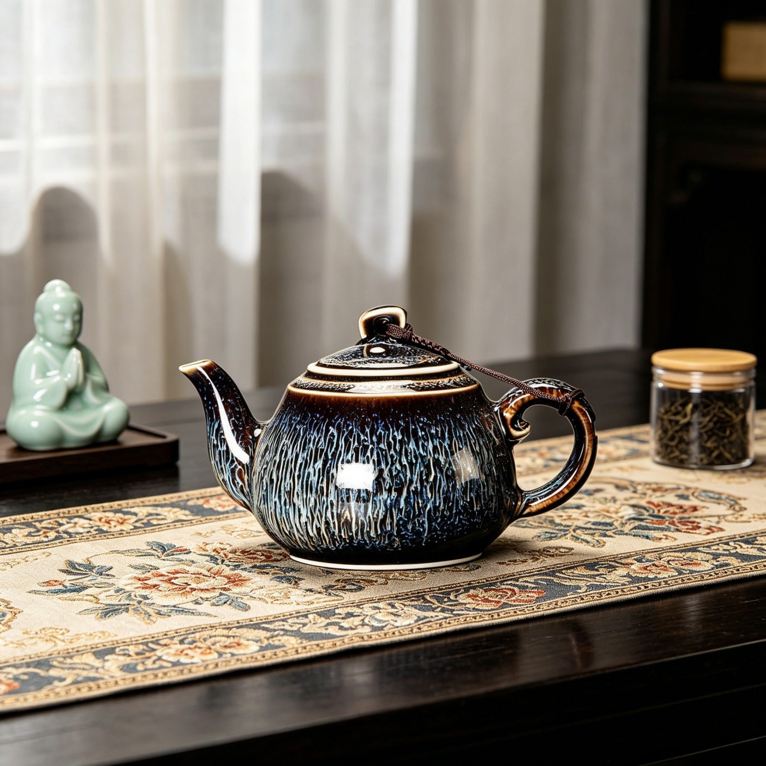 No.8 Tenmoku Teapot 330ml Jingdezhen Ceramic