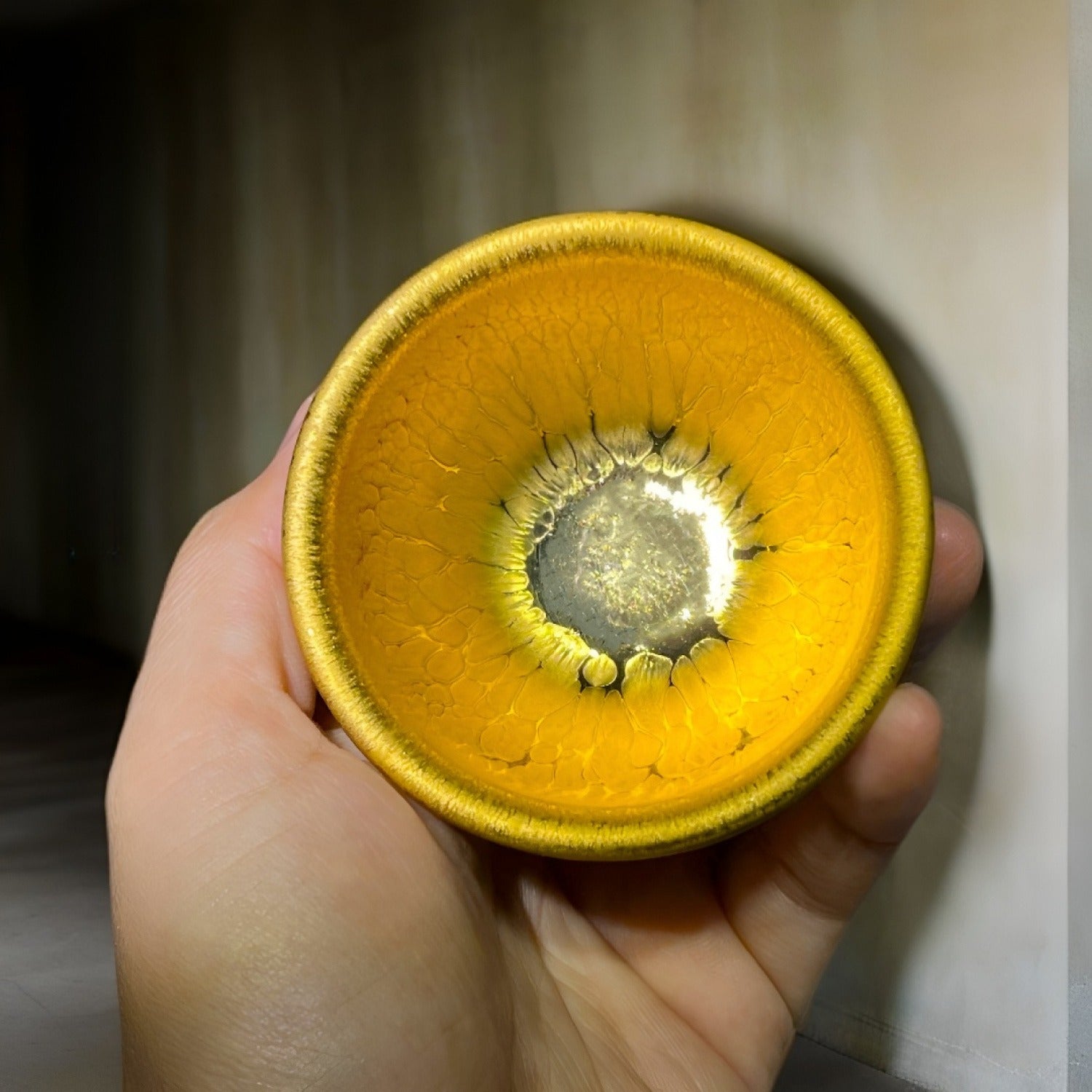 Handmade Golden Oil Drop Jian Ware Master Cup
