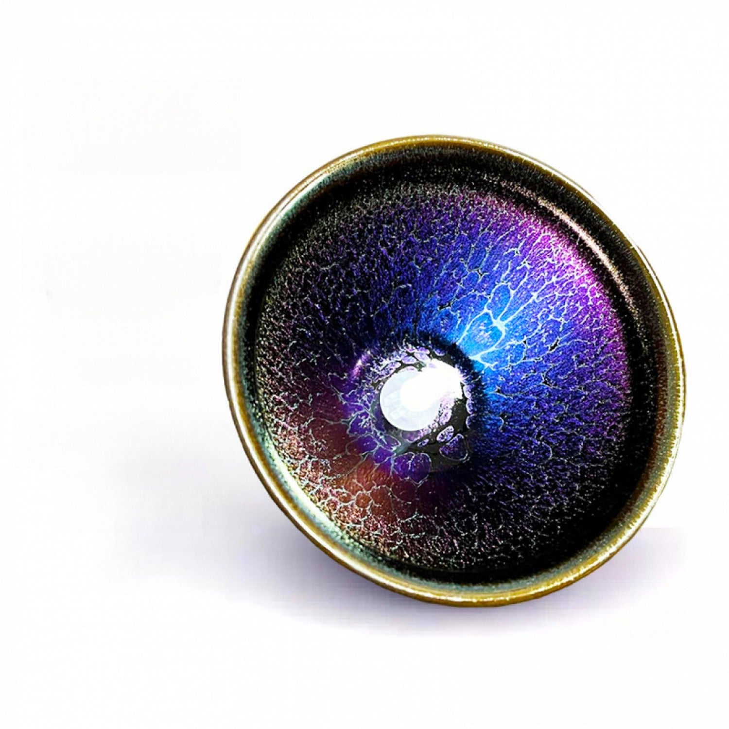 Blooming Fortune Oil-Drop Tenmoku Iron Body Tea Cup