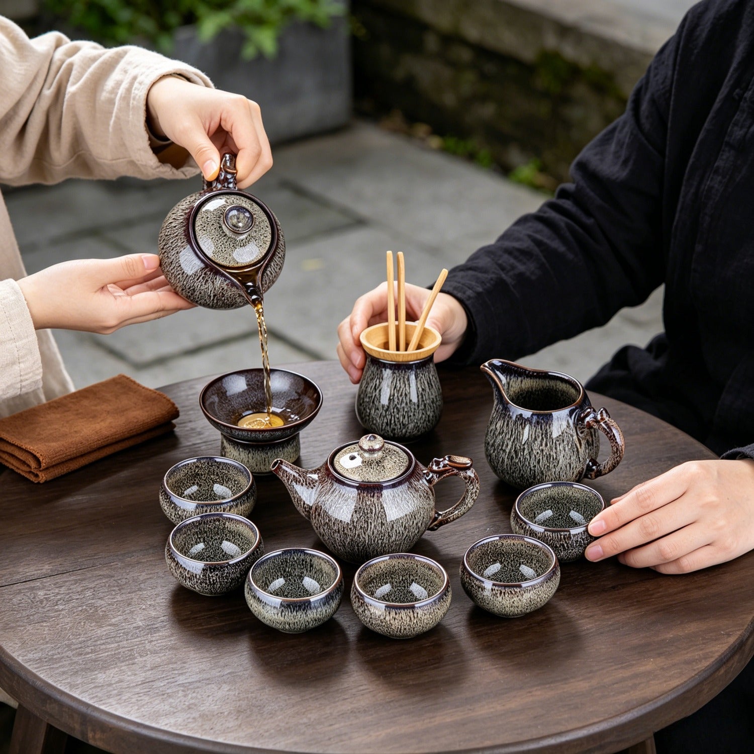 Purple Kiln Change 10pcs Gongfu Tea Set Gift