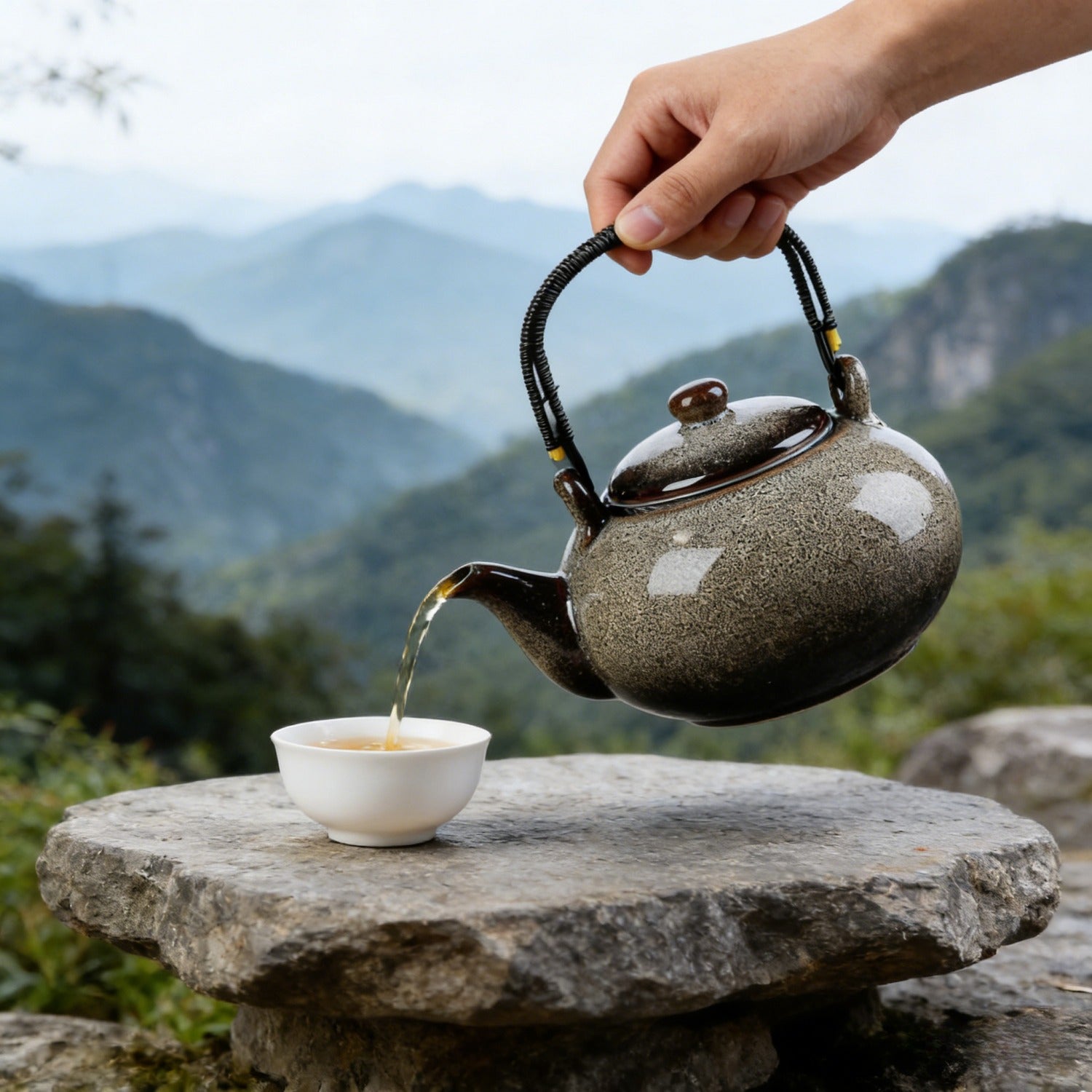 White Kiln Change Jian Zhan Teapot 750ml Handle