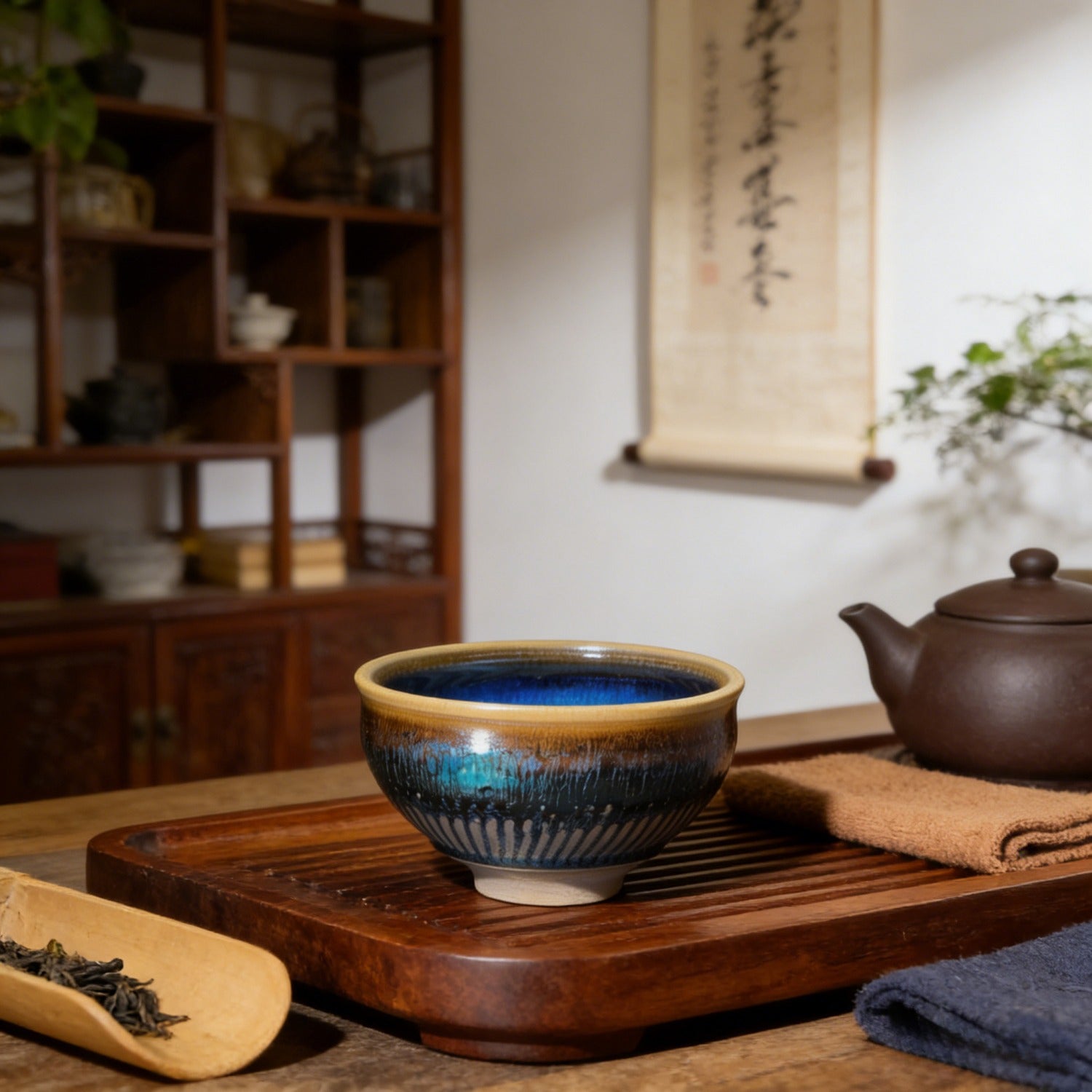 Handmade Carved General Jian Ware Wood Fired Master Cup